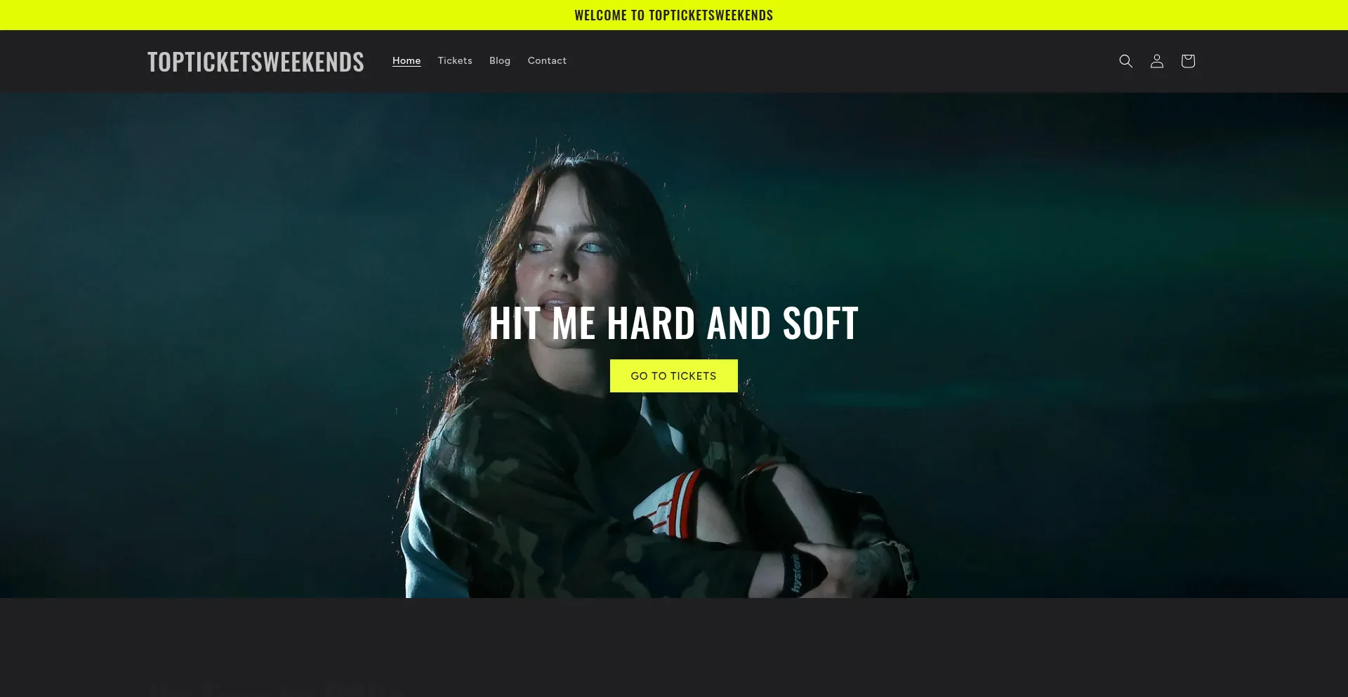 Website screenshot of Topticketsweekends.com