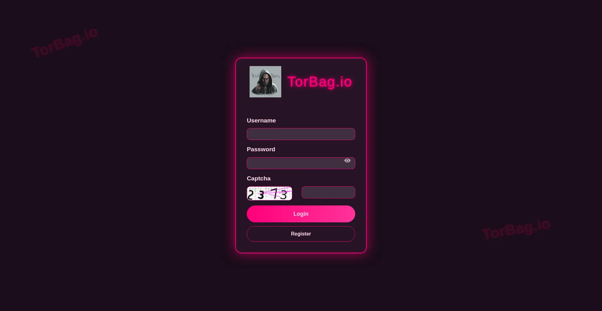 Website screenshot of Torbag.io