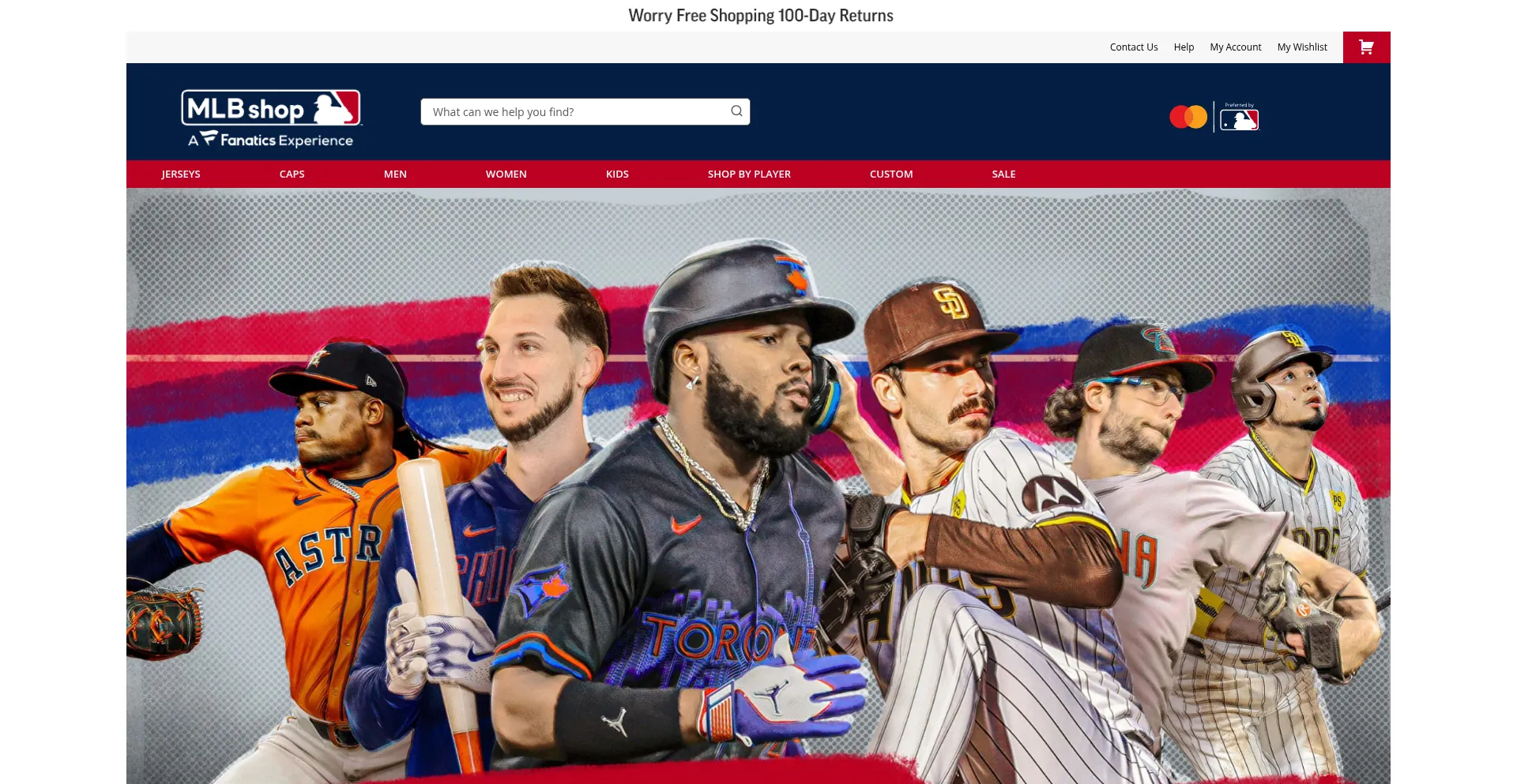 Website screenshot of Torontobluejaysproshop.com