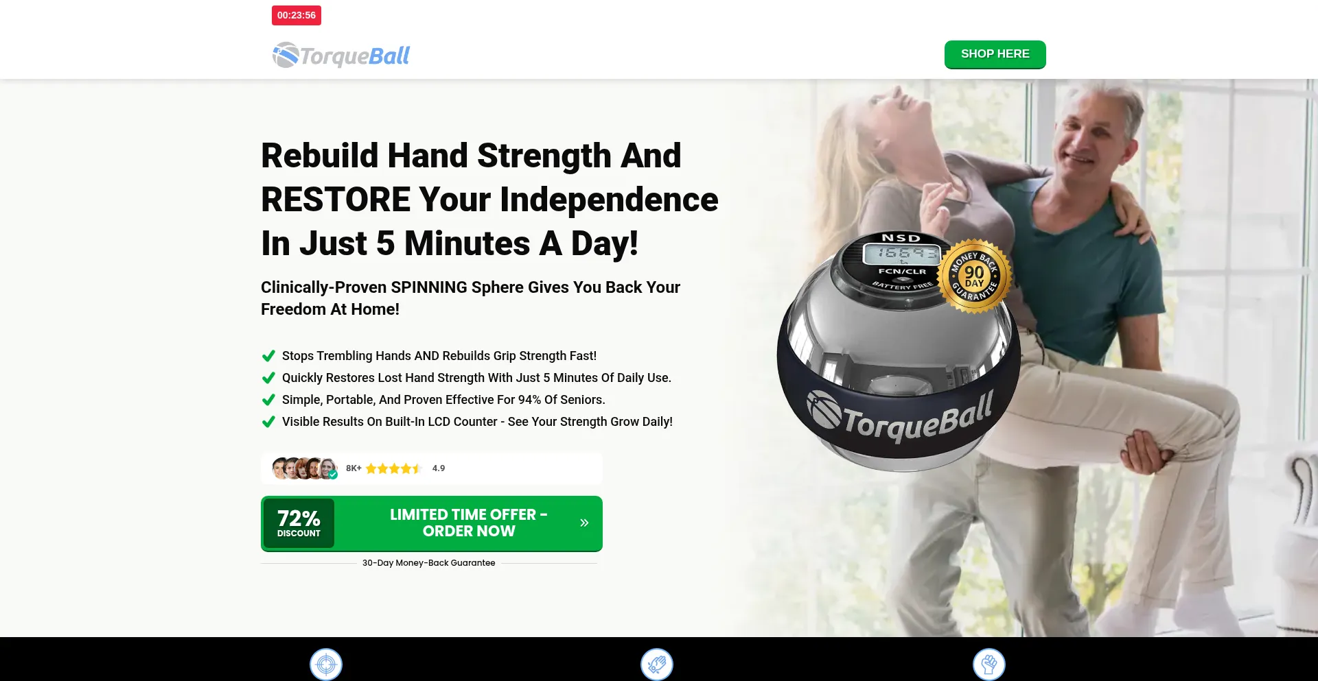 Website screenshot of Torqueballshop.com