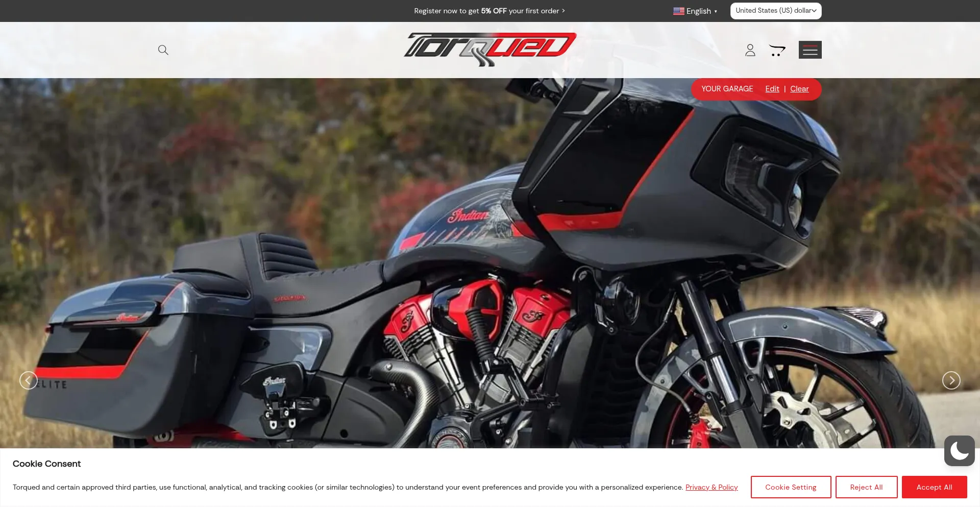Website screenshot of Torqued.com