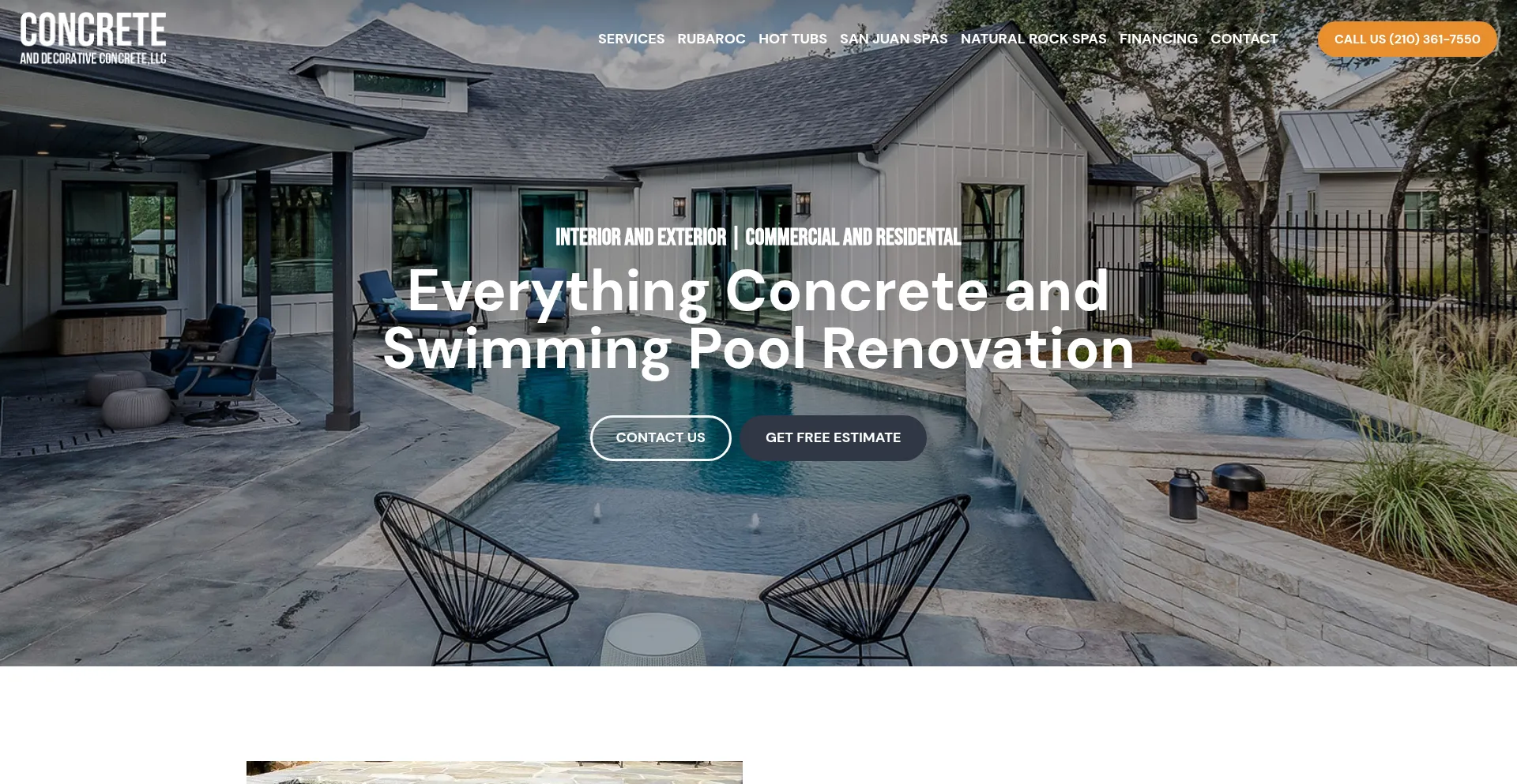 Website screenshot of Totalswimmingpoolrenovations.com