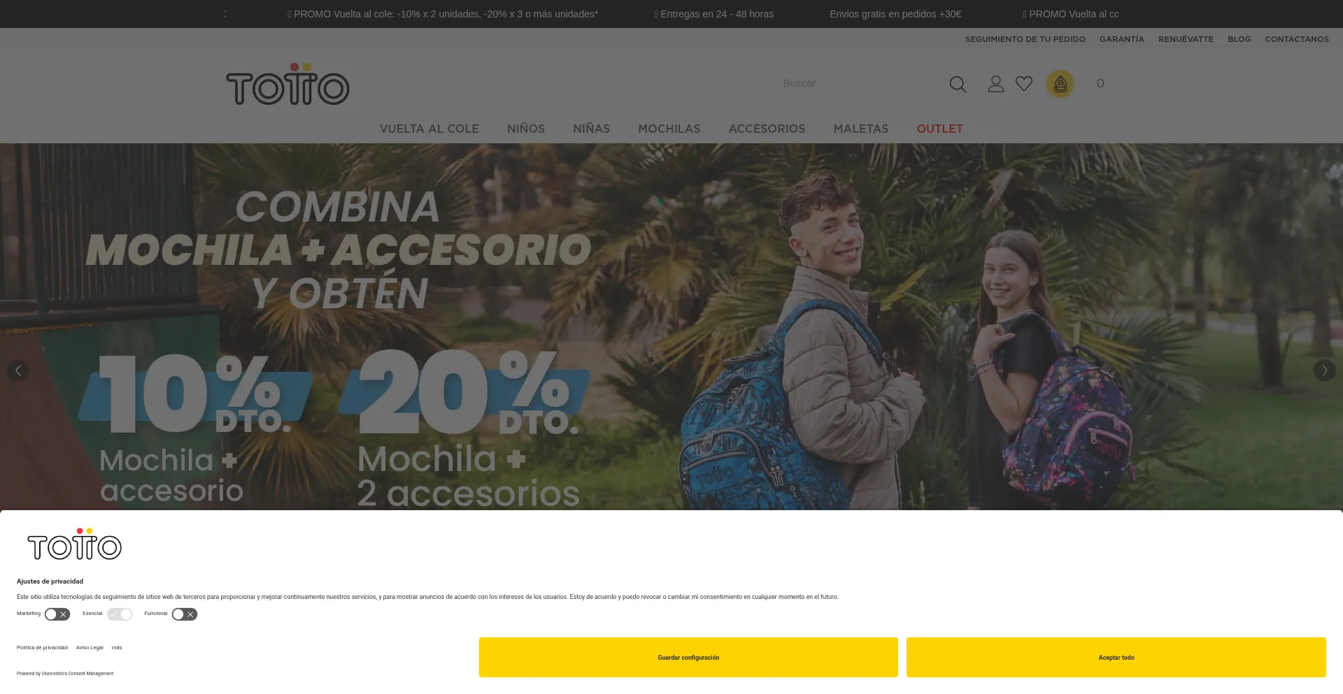 Website screenshot of Totto.es