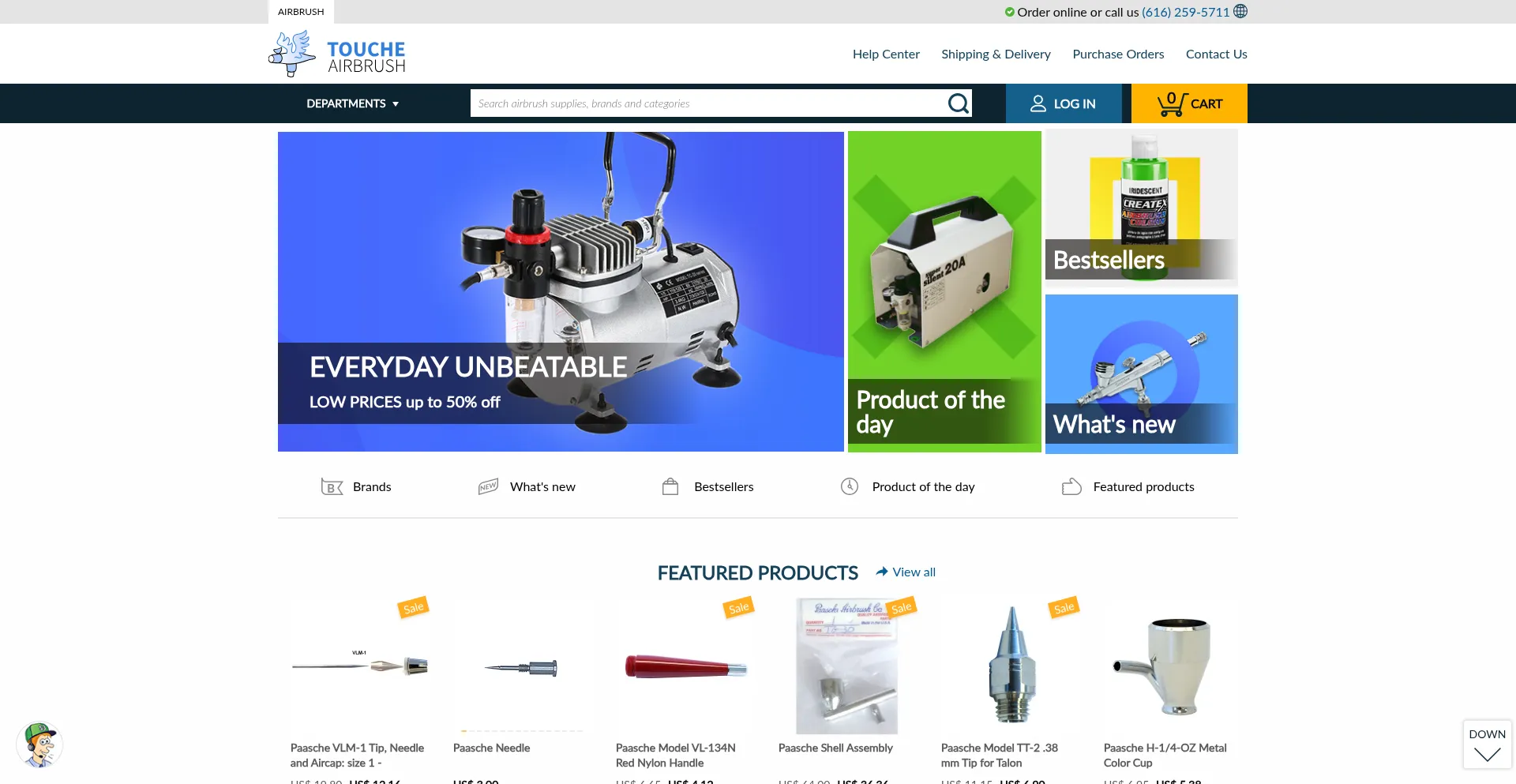 Website screenshot of Toucheairbrush.com