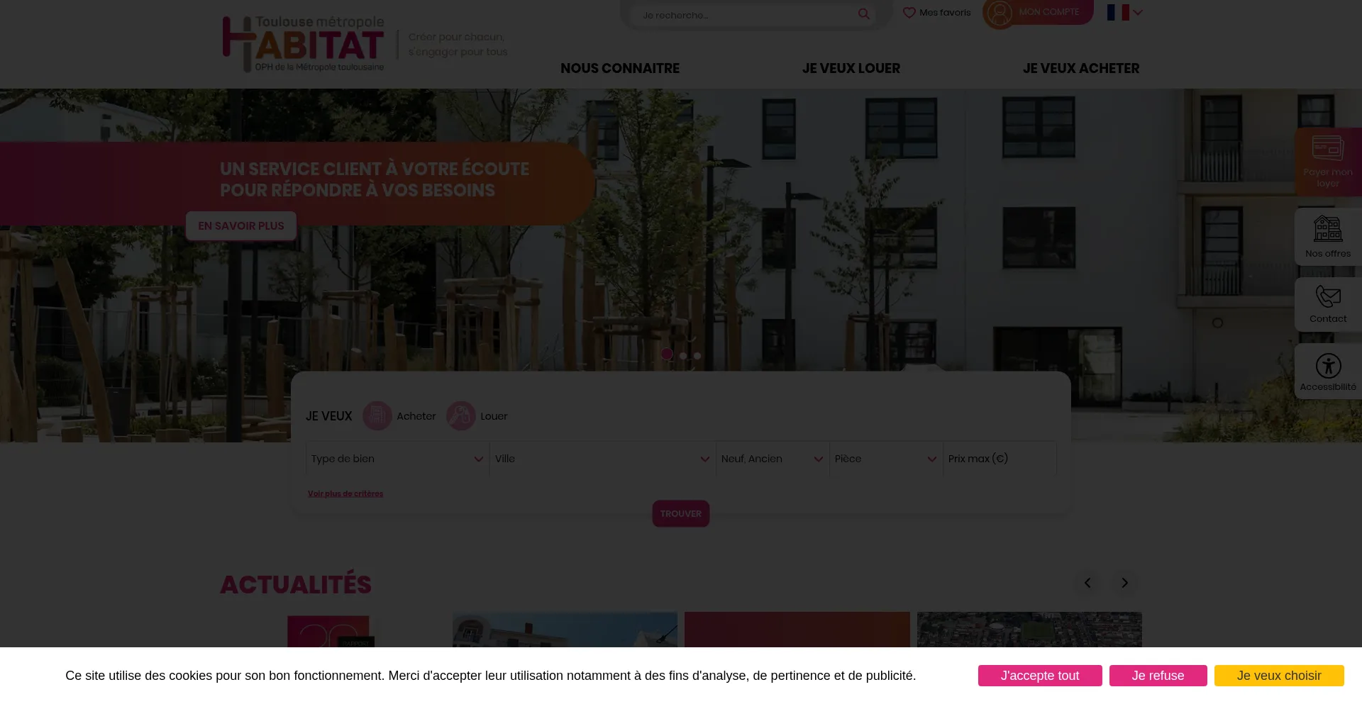 Website screenshot of Toulouse-metropole-habitat.fr