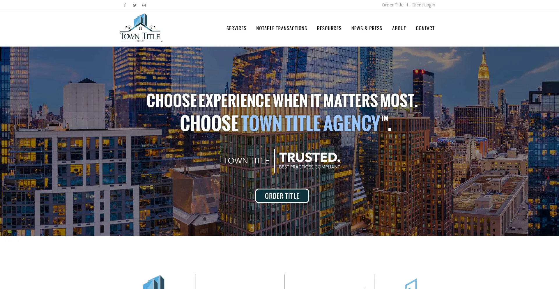 Website screenshot of Towntitle.us