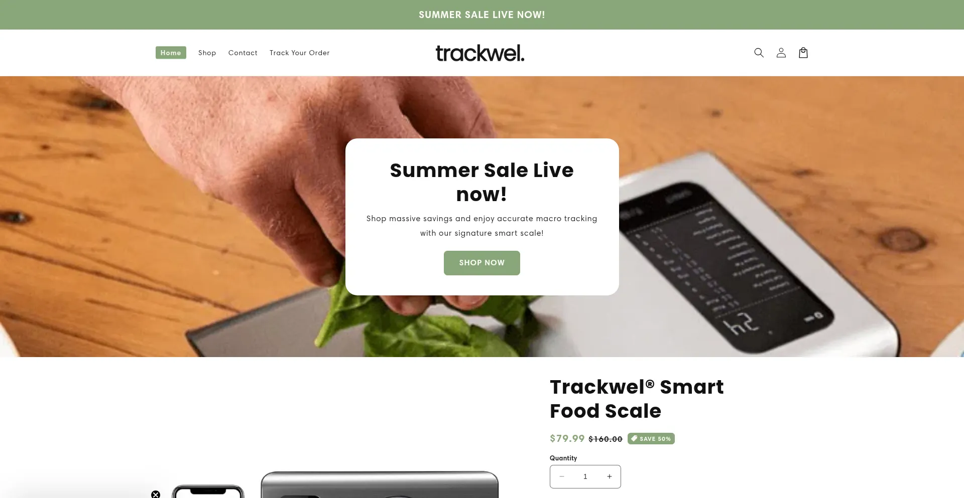 Website screenshot of Trackwelco.com