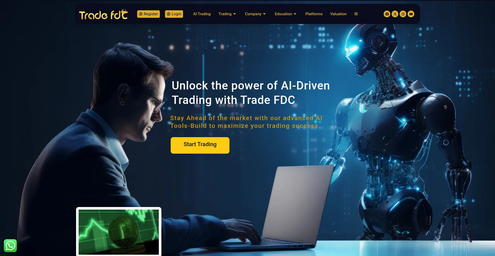 Website screenshot of Tradefdc.com