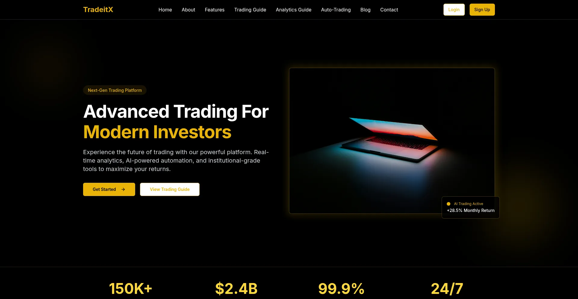 Website screenshot of Tradeitx.com