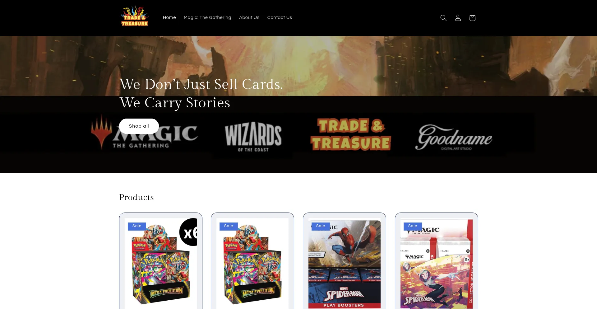 Website screenshot of Tradendtreasure.com