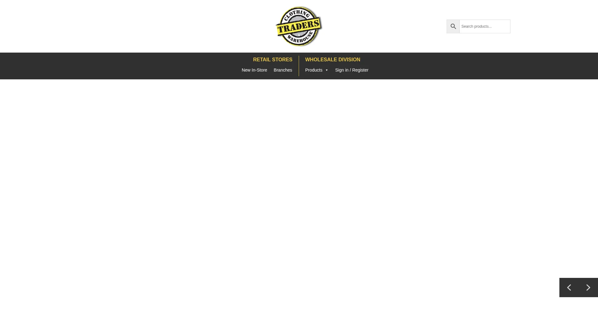 Website screenshot of Traderswarehouse.co.za