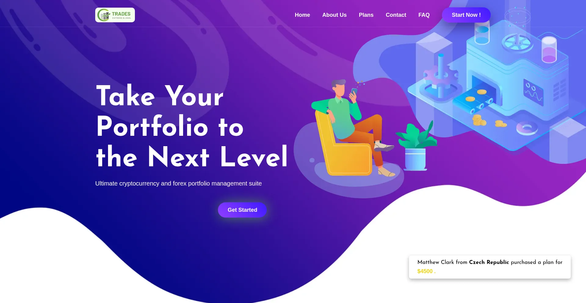 Website screenshot of Tradesexpressglobal.io
