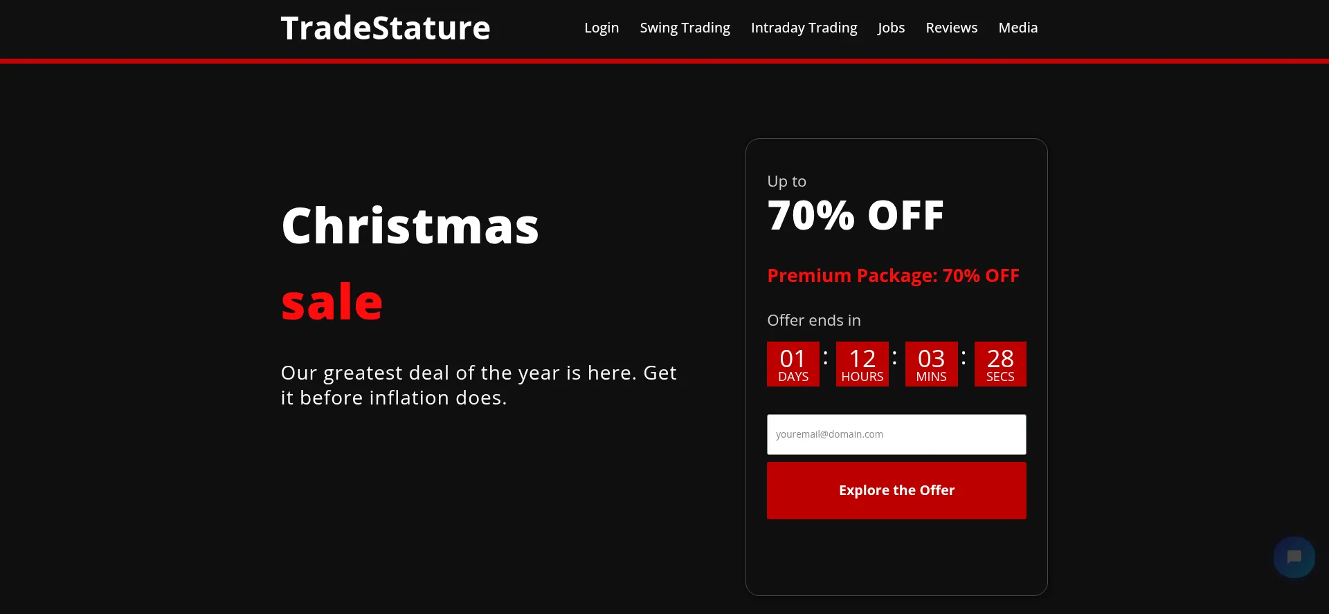 Website screenshot of Tradestature.com
