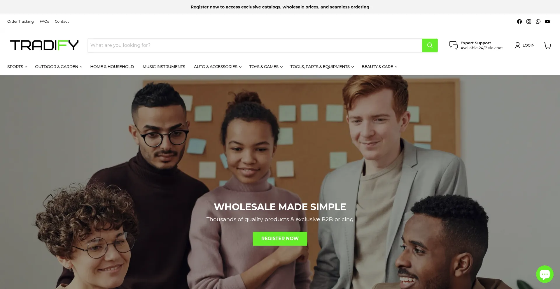 Website screenshot of Tradi-fy.com