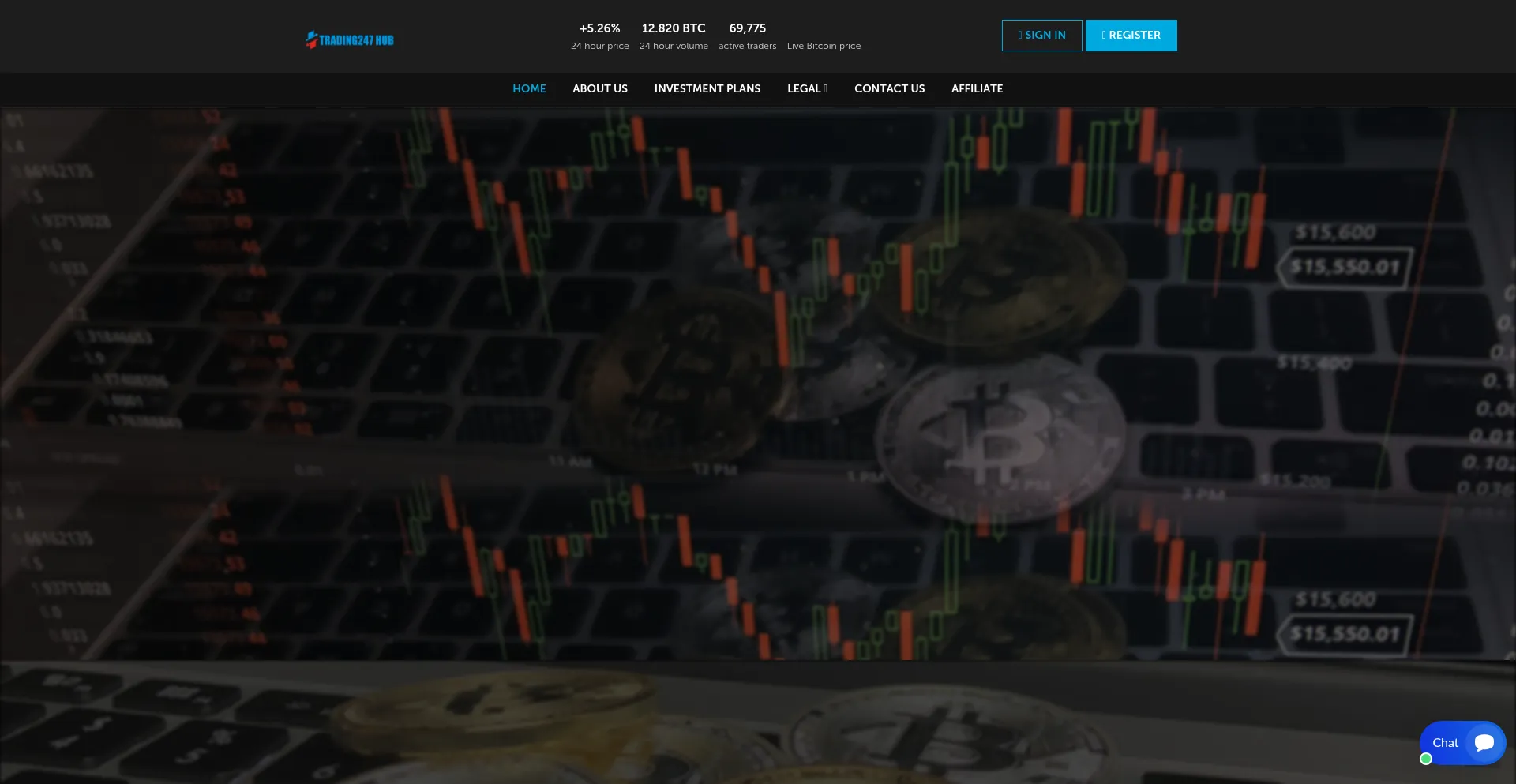 Website screenshot of Trading247hub.com