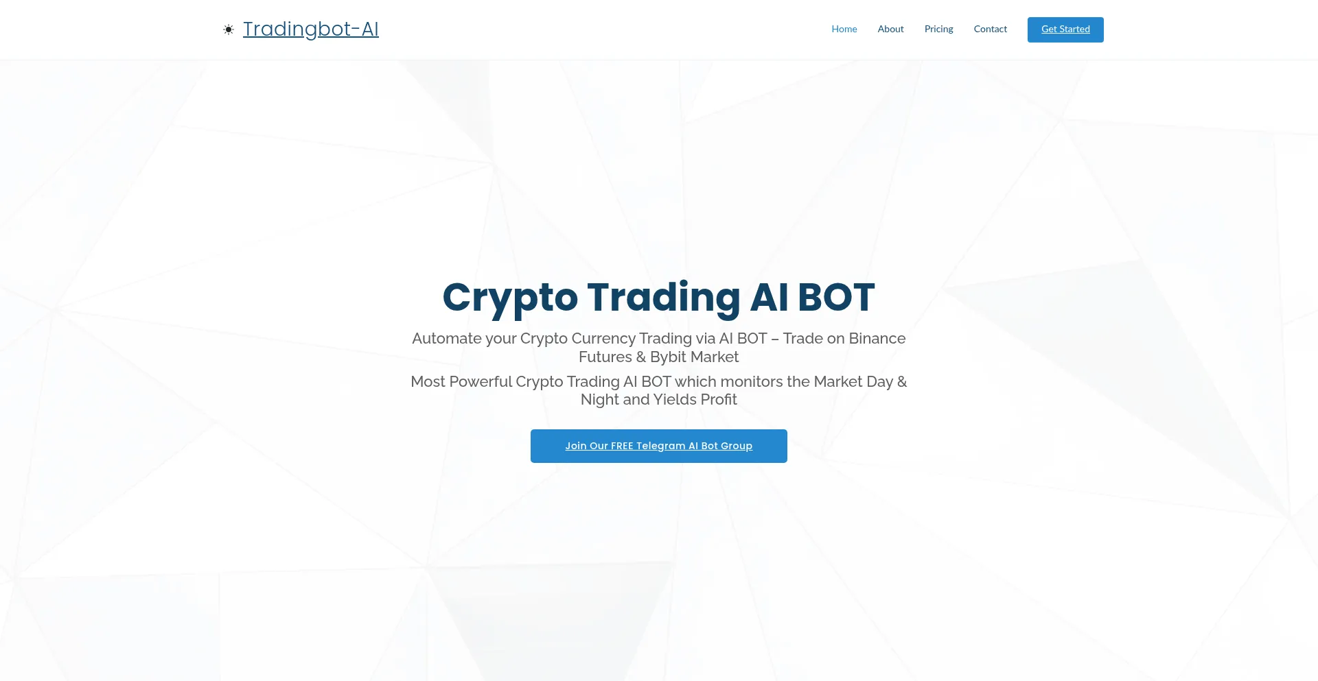 Website screenshot of Tradingbot-ai.com