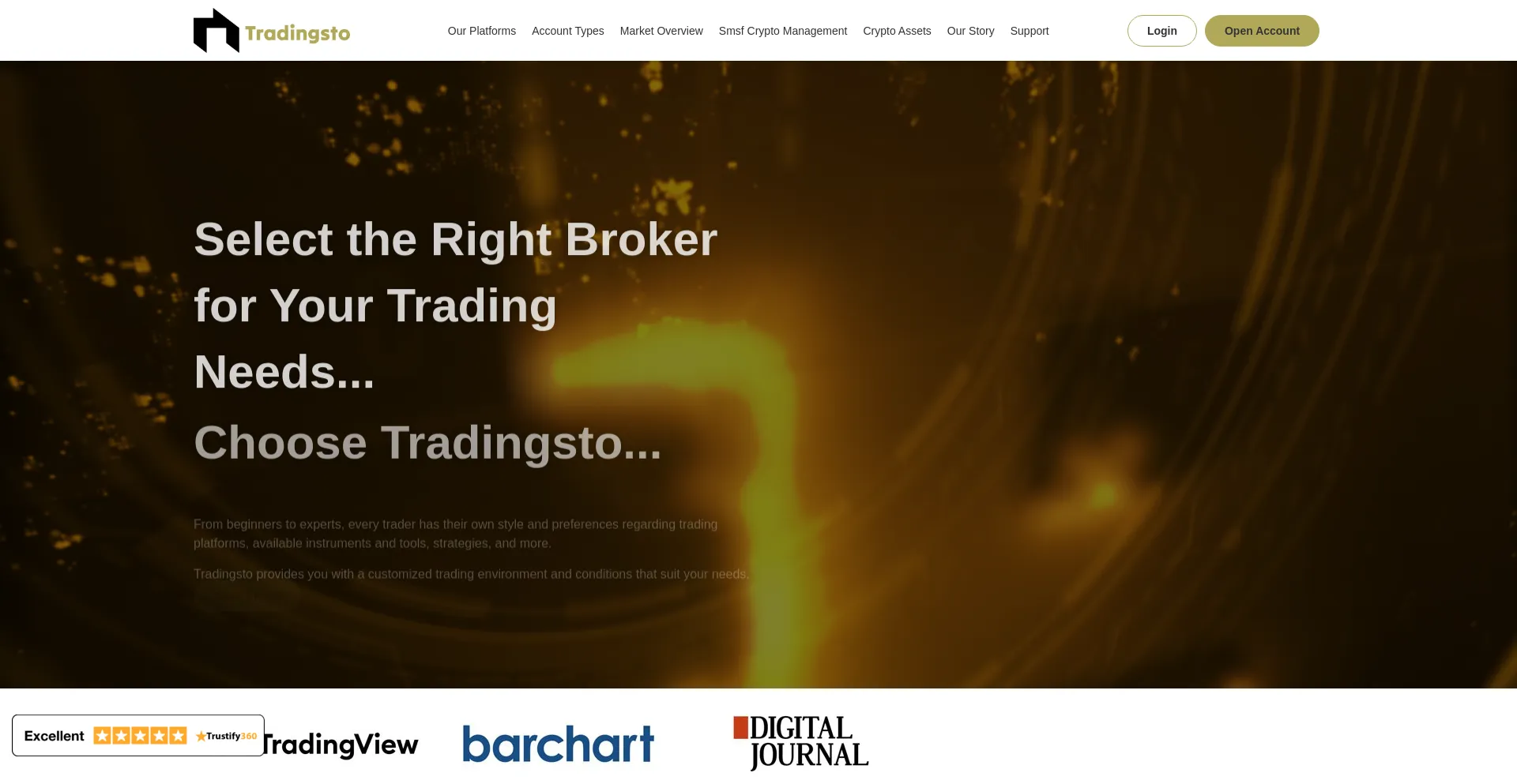 Website screenshot of Tradingsto.com