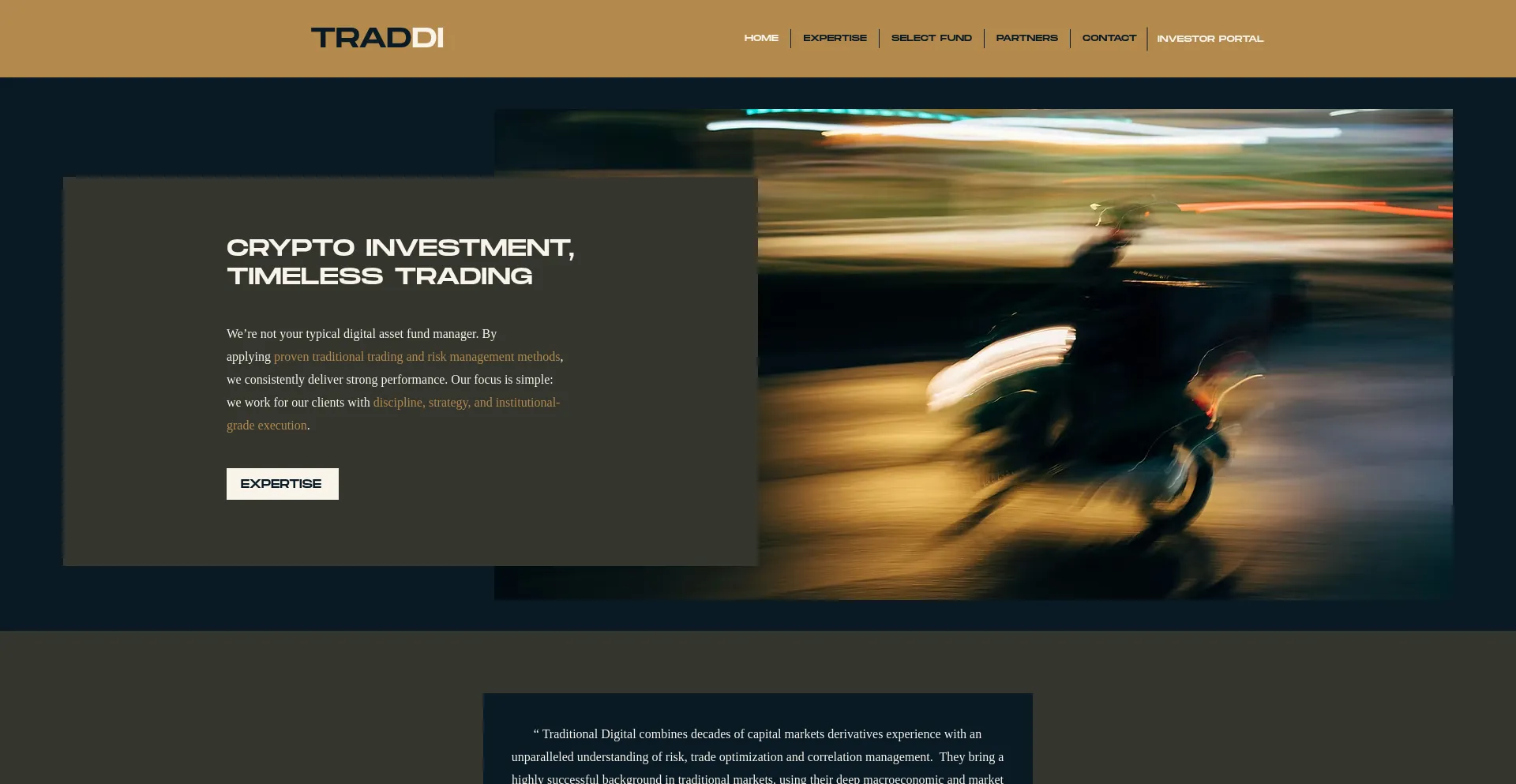 Website screenshot of Traditional.digital