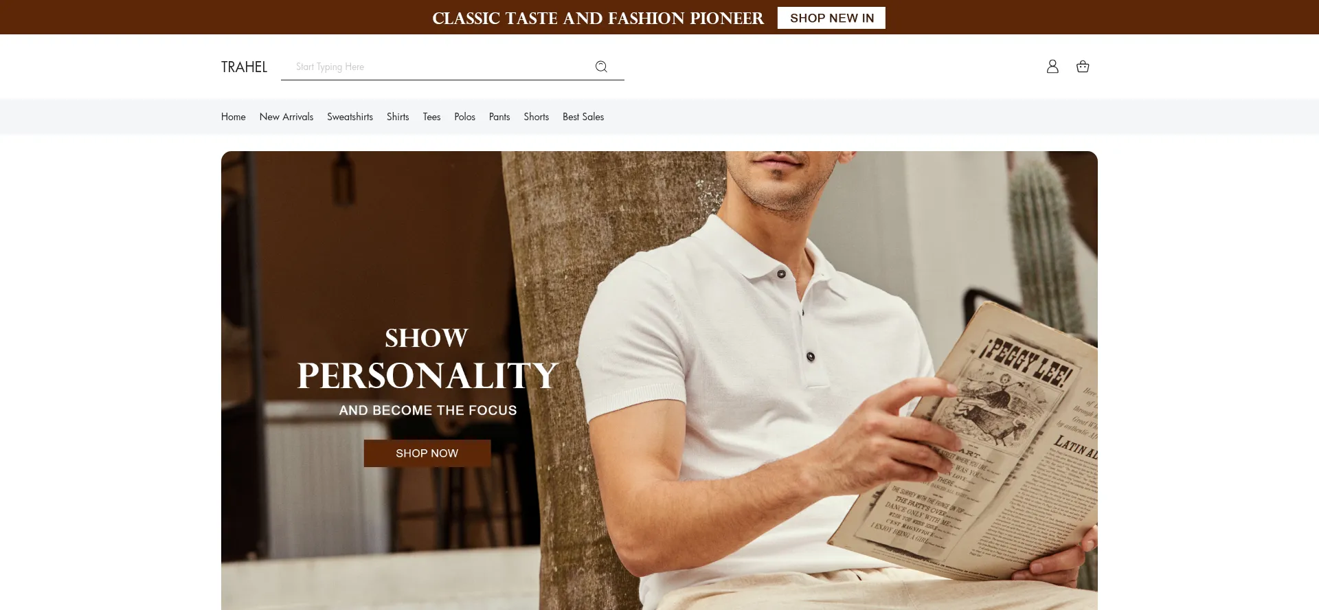 Website screenshot of Trahel.com