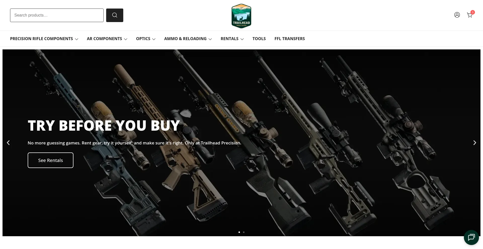 Website screenshot of Trailheadprecision.com