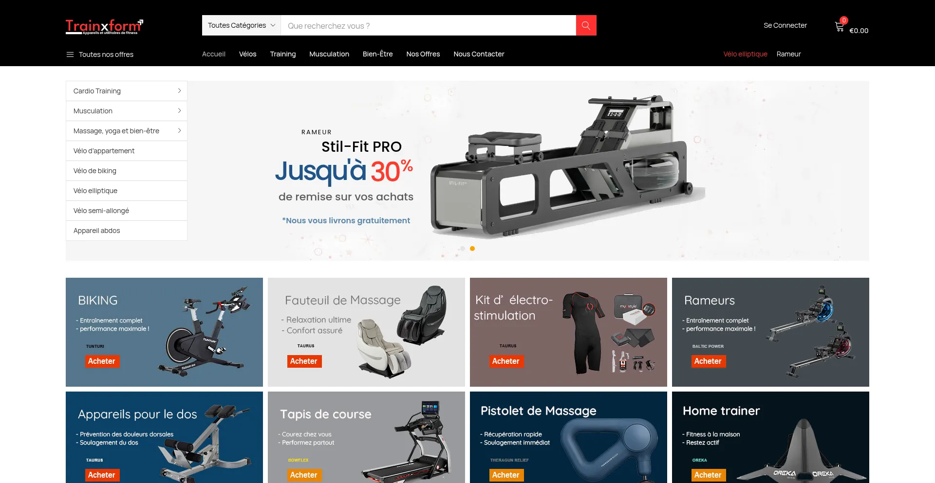 Website screenshot of Trainxform.com