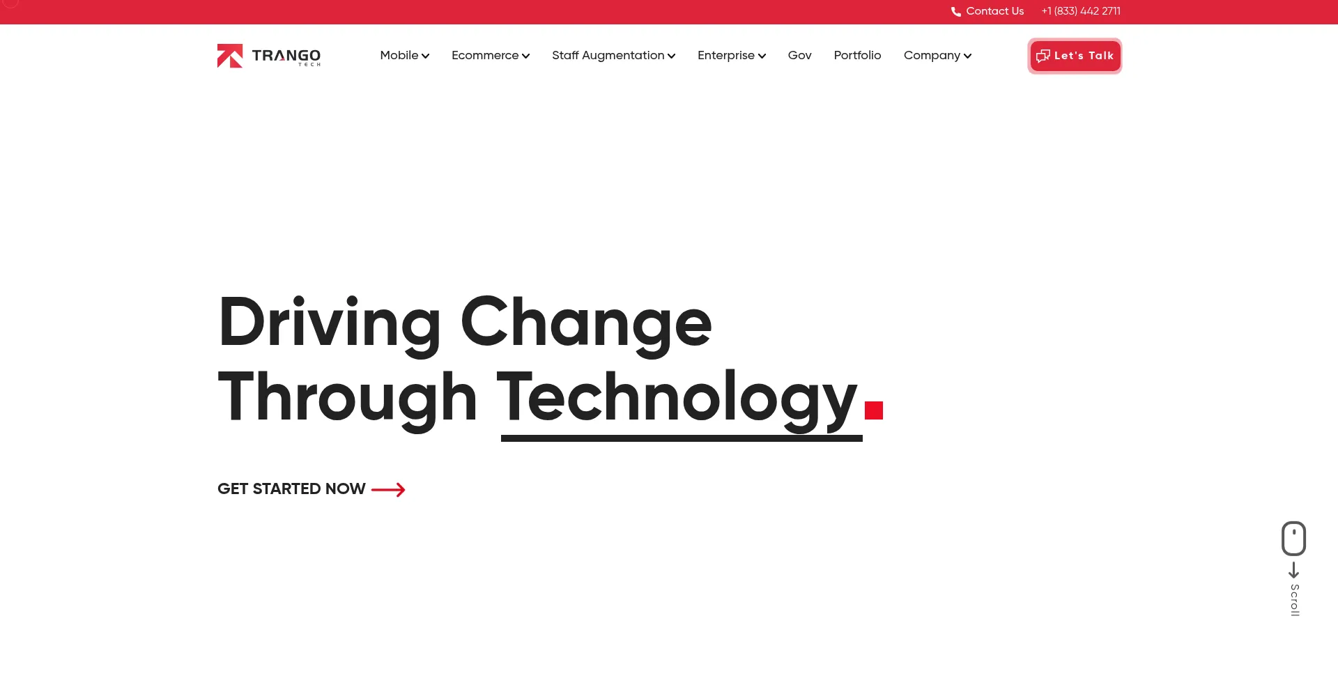 Website screenshot of Trangotech.com