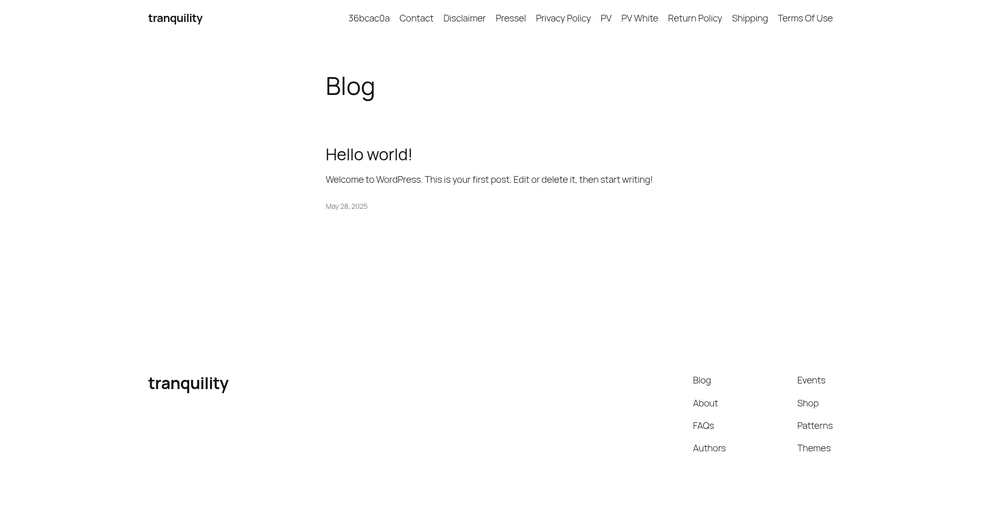 Website screenshot of Tranquilitytimesamerican.com