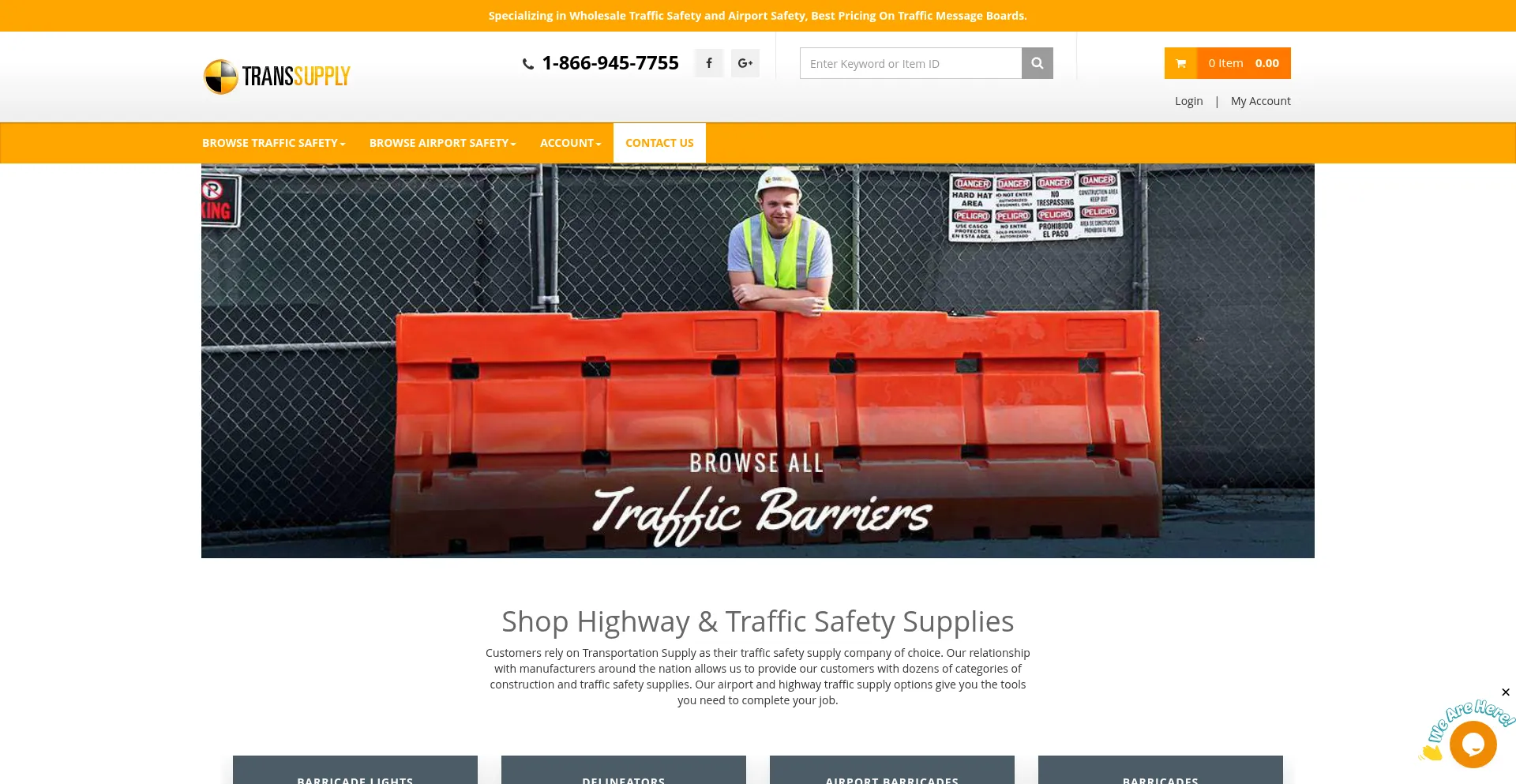 Website screenshot of Trans-supply.com