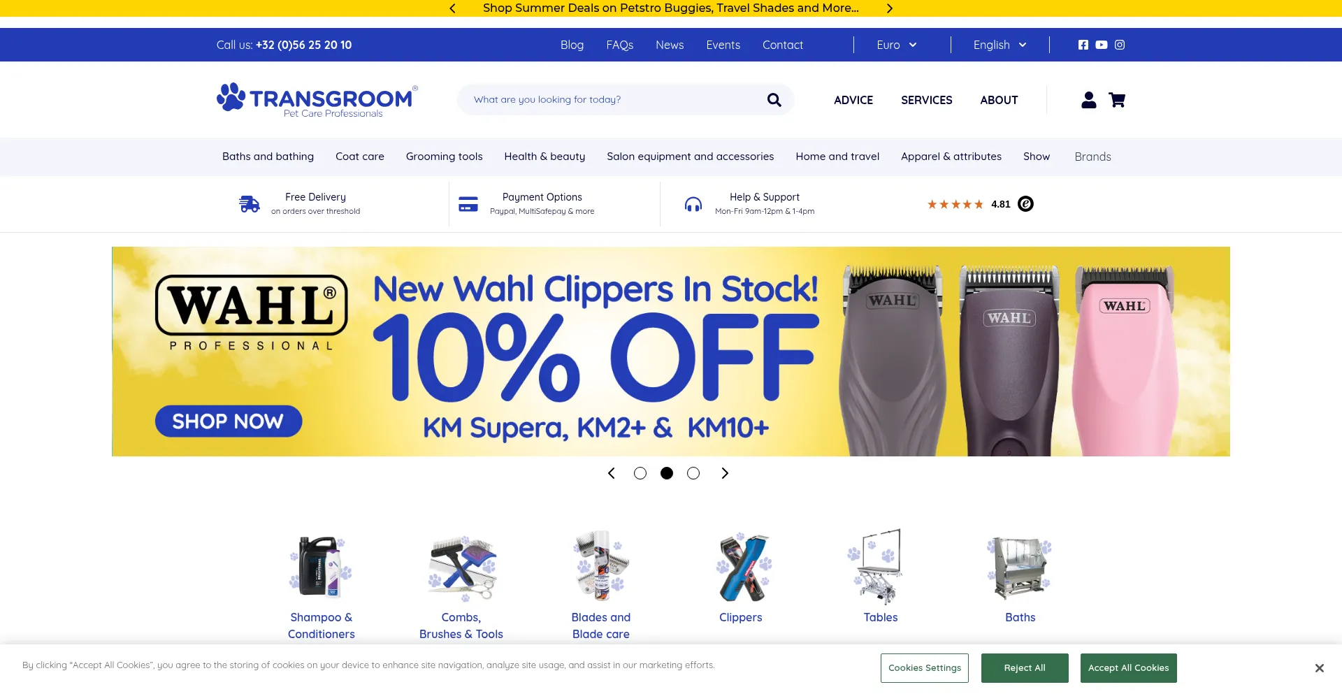 Website screenshot of Transgroom.com