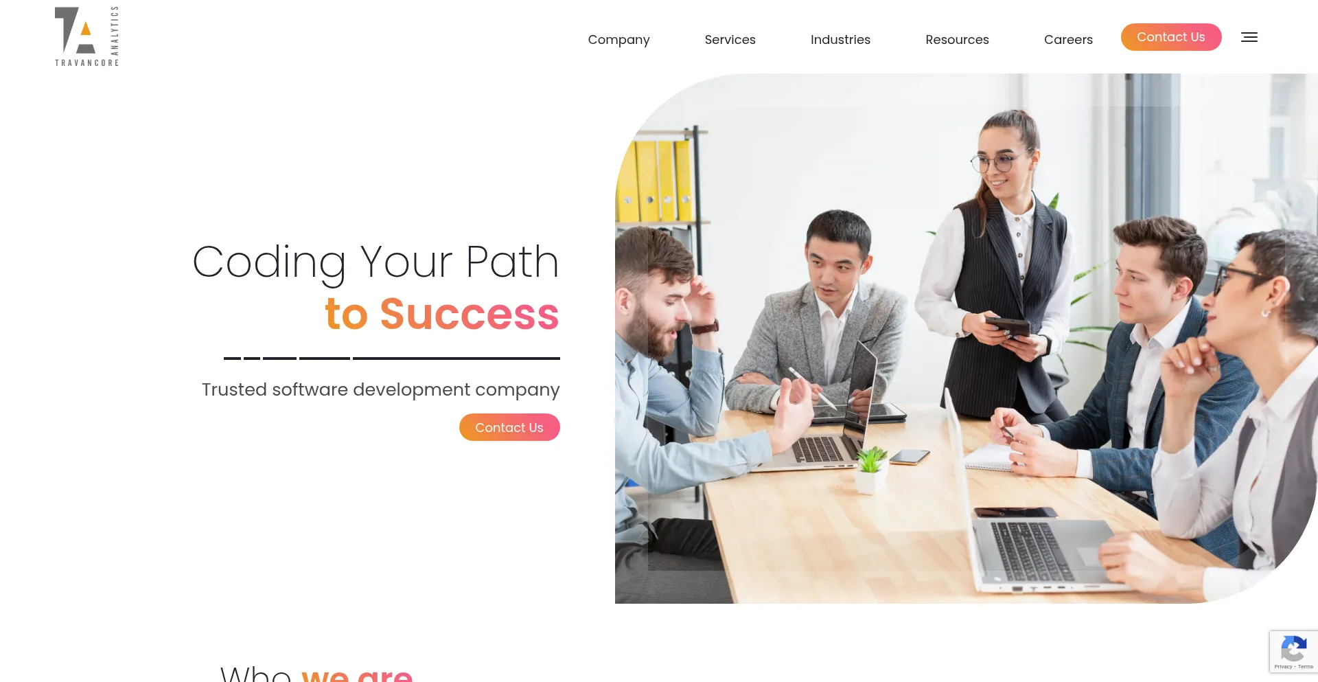 Website screenshot of Travancoreanalytics.com