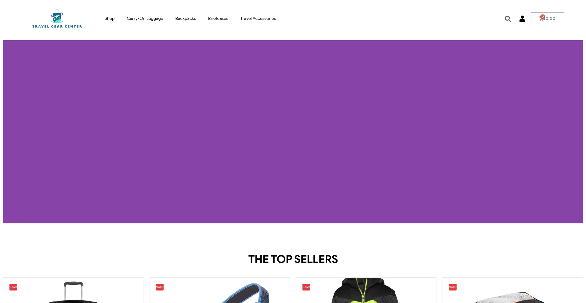Website screenshot of Travelgearcenter.com