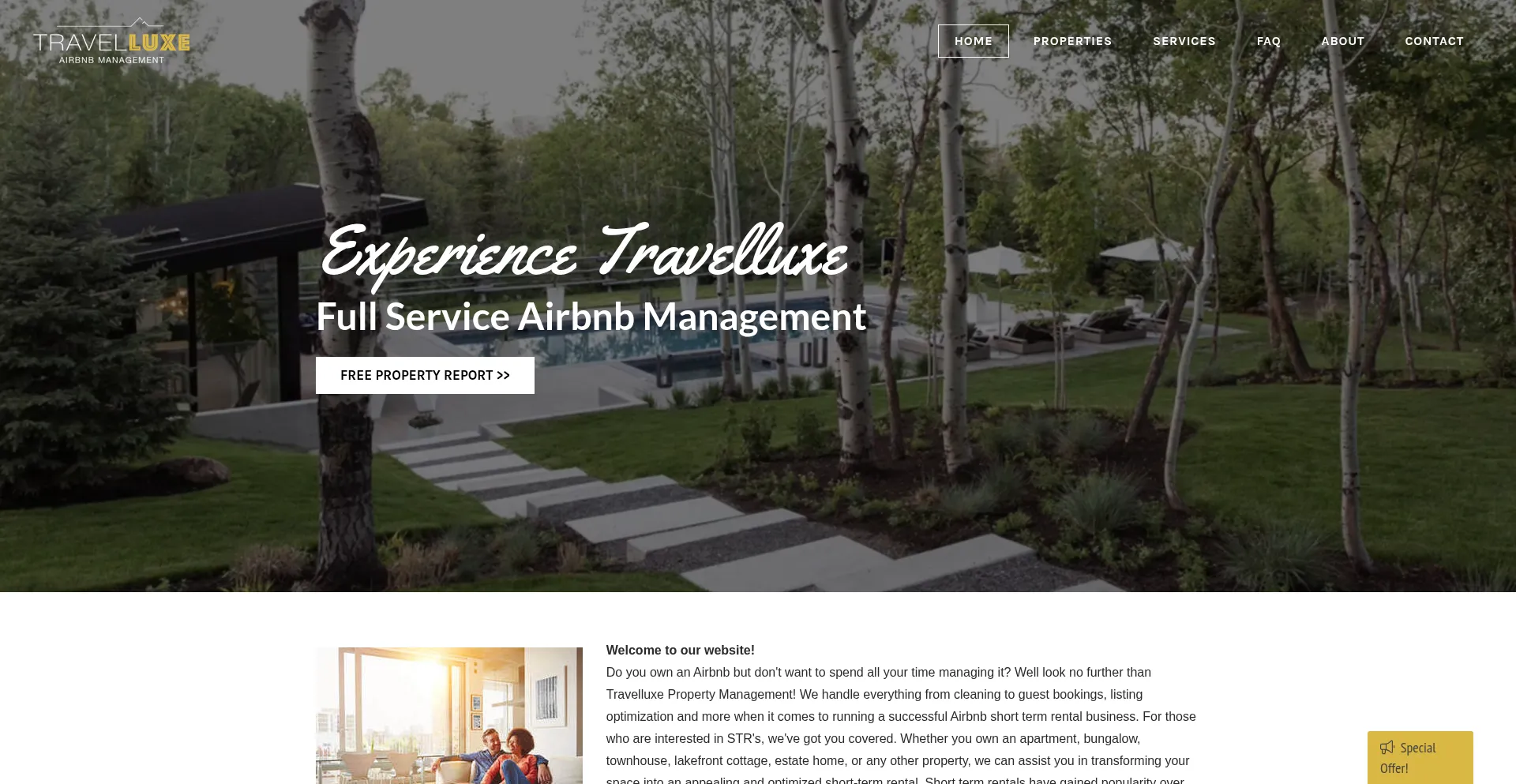 Website screenshot of Travelluxe.com