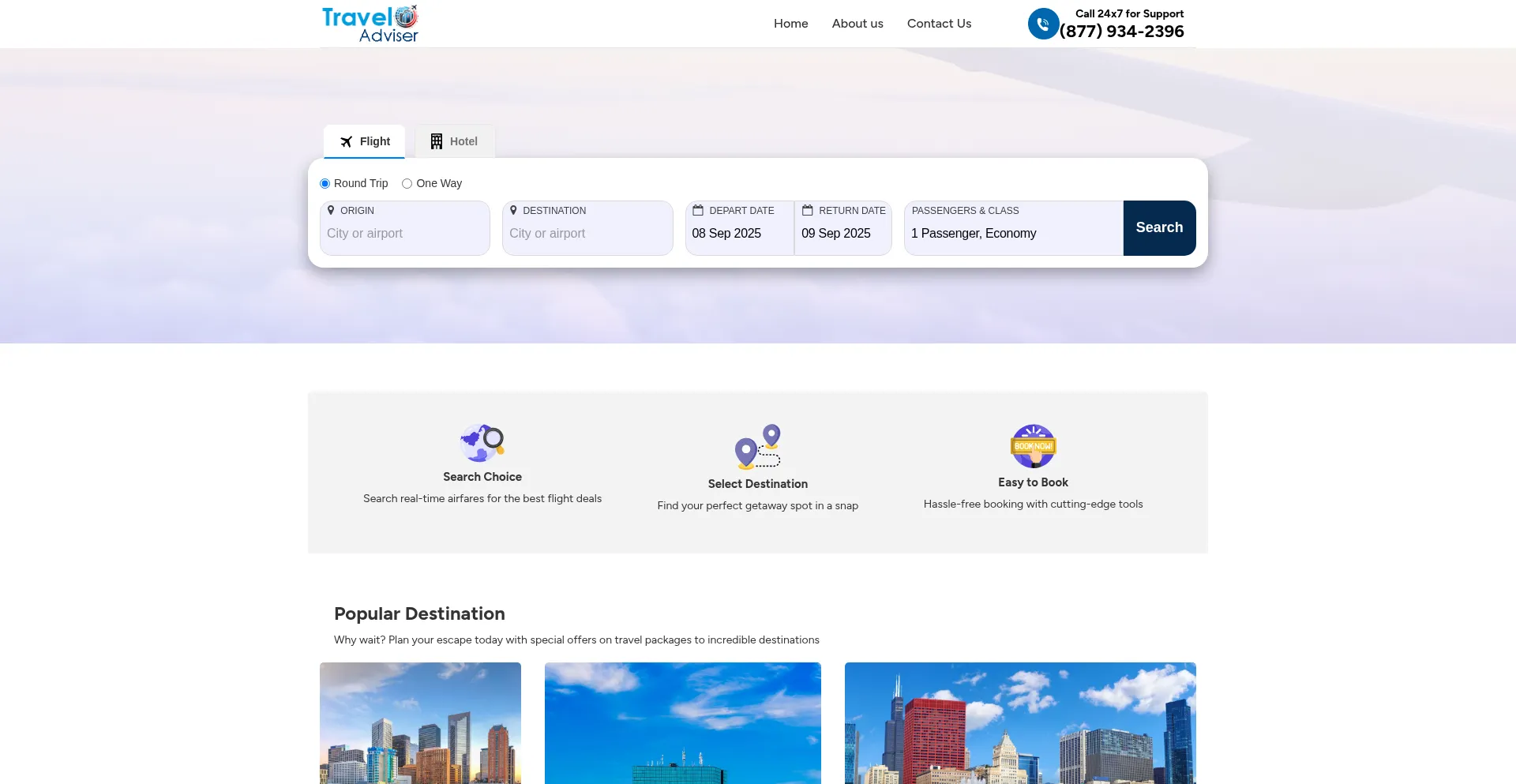 Website screenshot of Traveloadviser.com