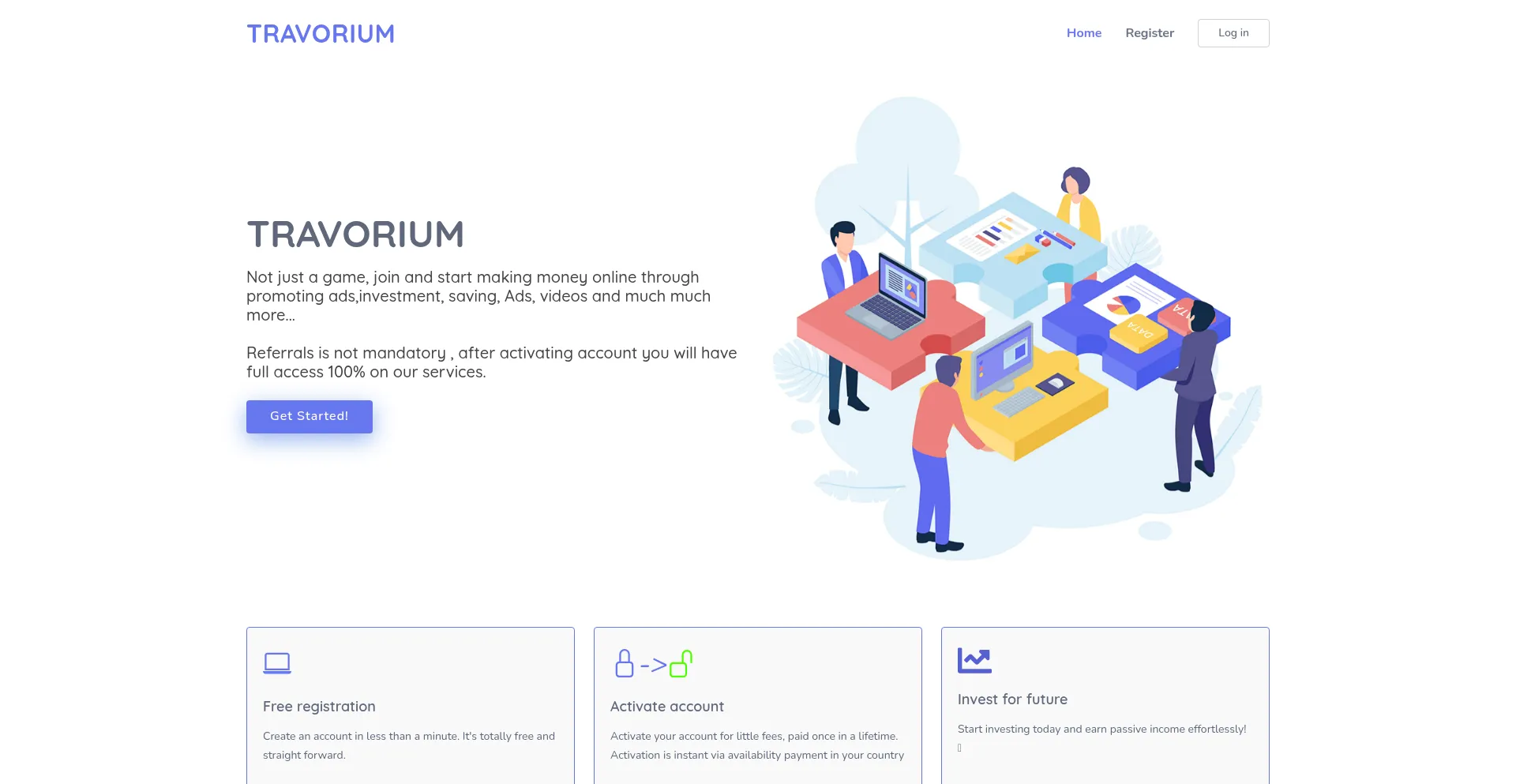 Website screenshot of Travoriuminvestltd.com