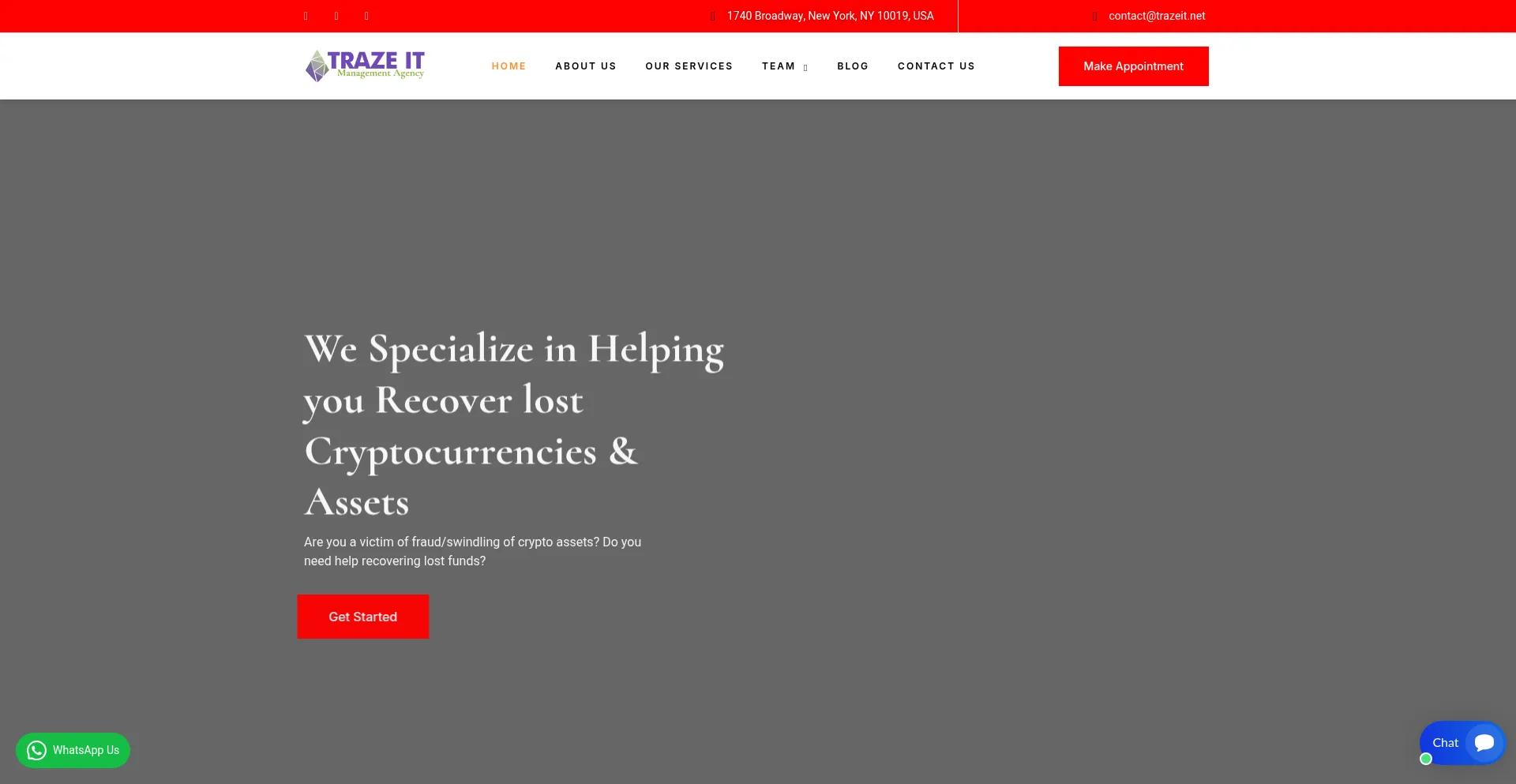 Website screenshot of Trazeit.net