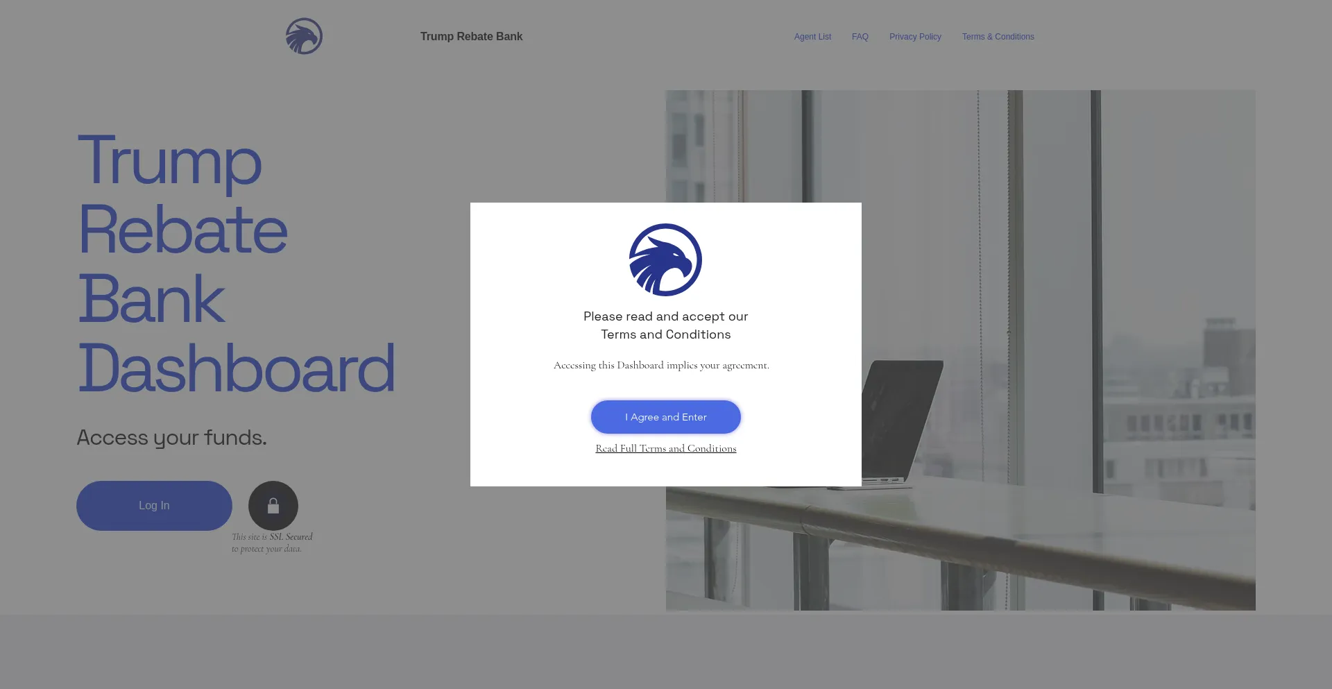 Website screenshot of Trb-dashboard.com
