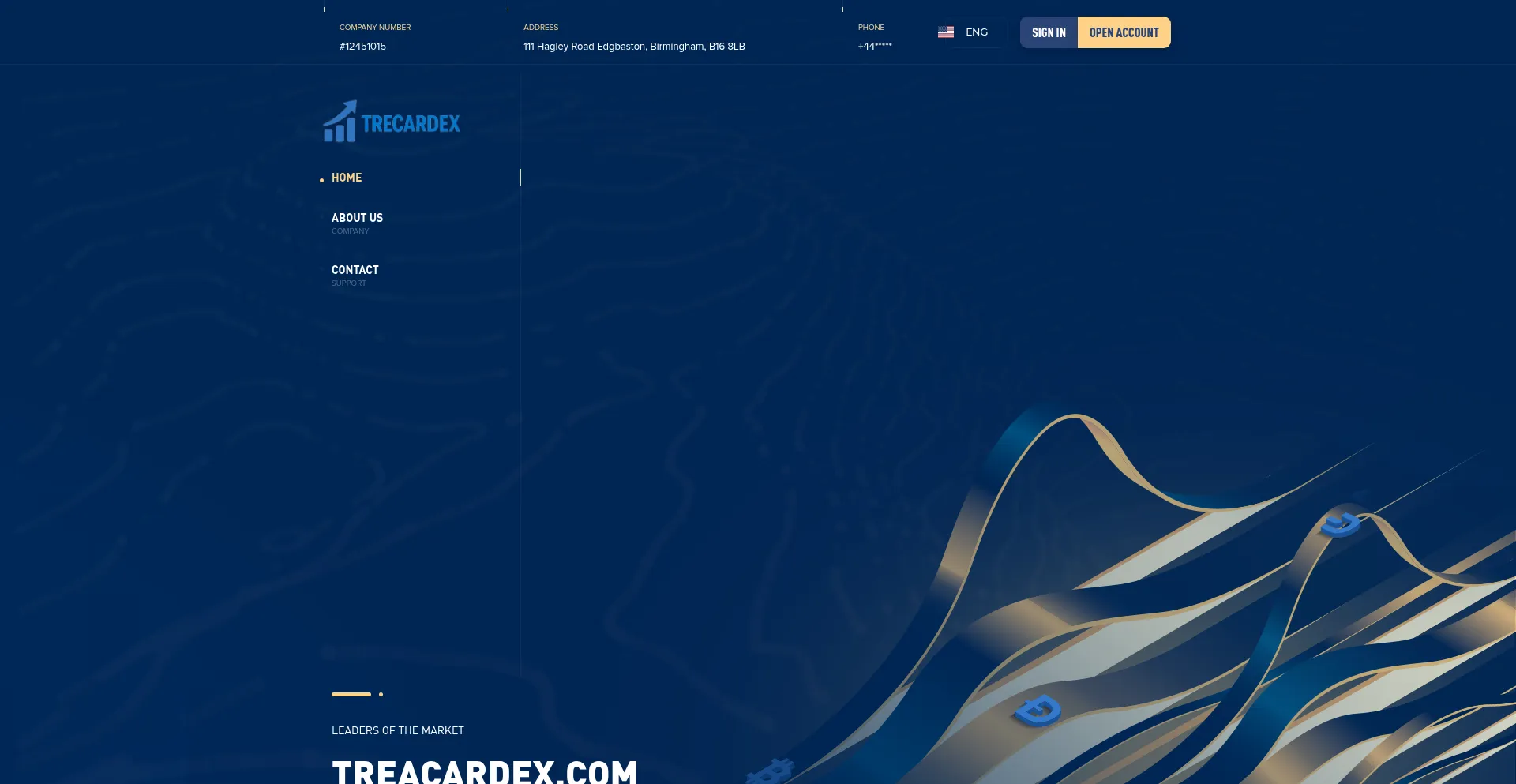 Website screenshot of Treacardex.com