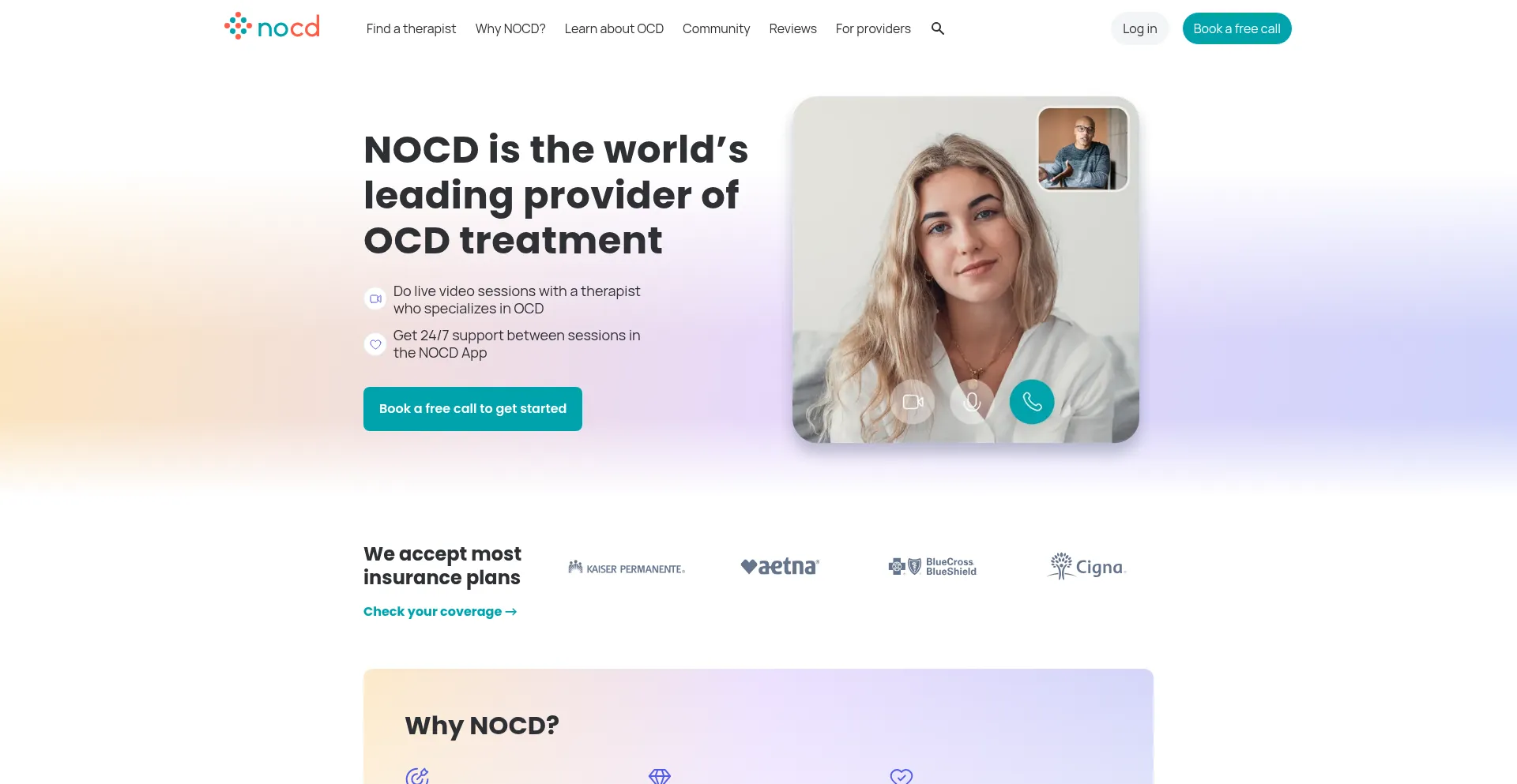 Website screenshot of Treatmyocd.com