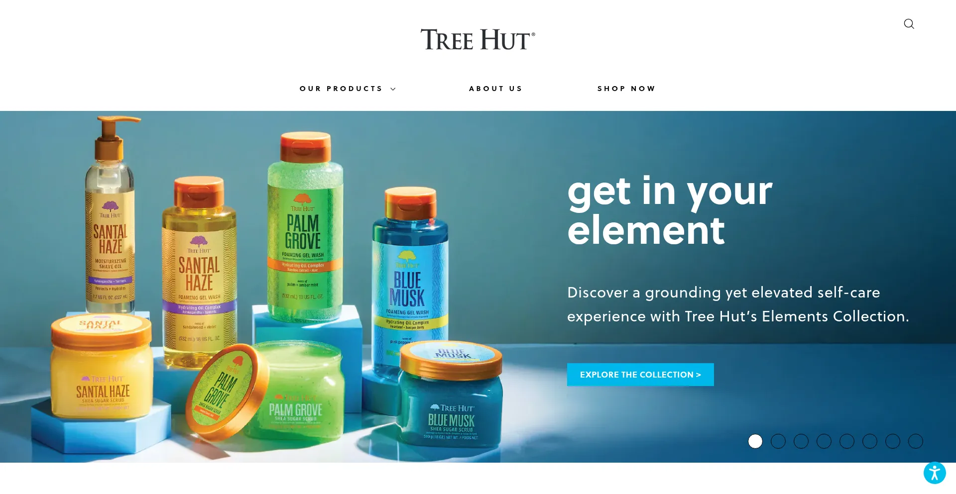 Website screenshot of Treehutshea.com