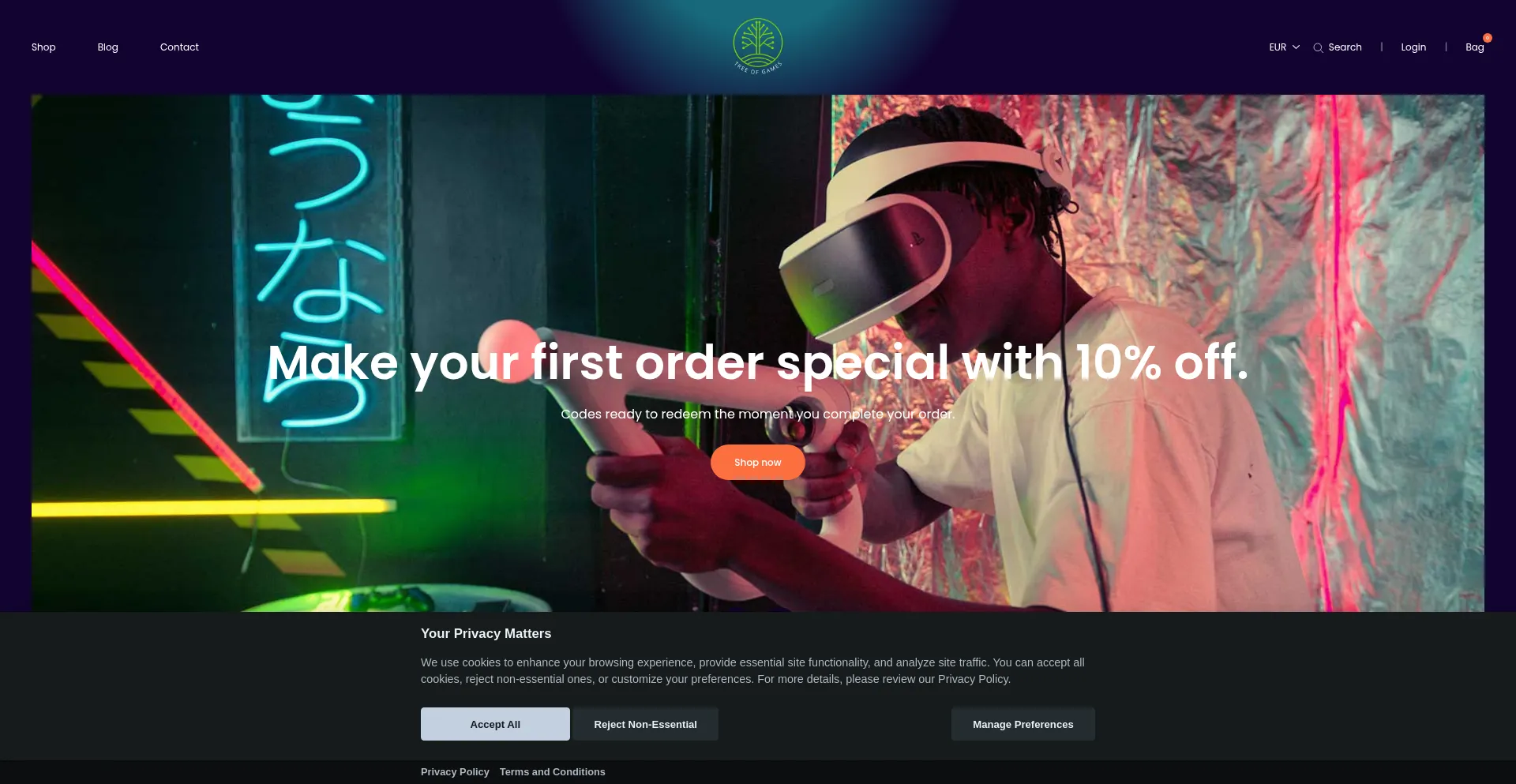 Website screenshot of Treeofgames.com