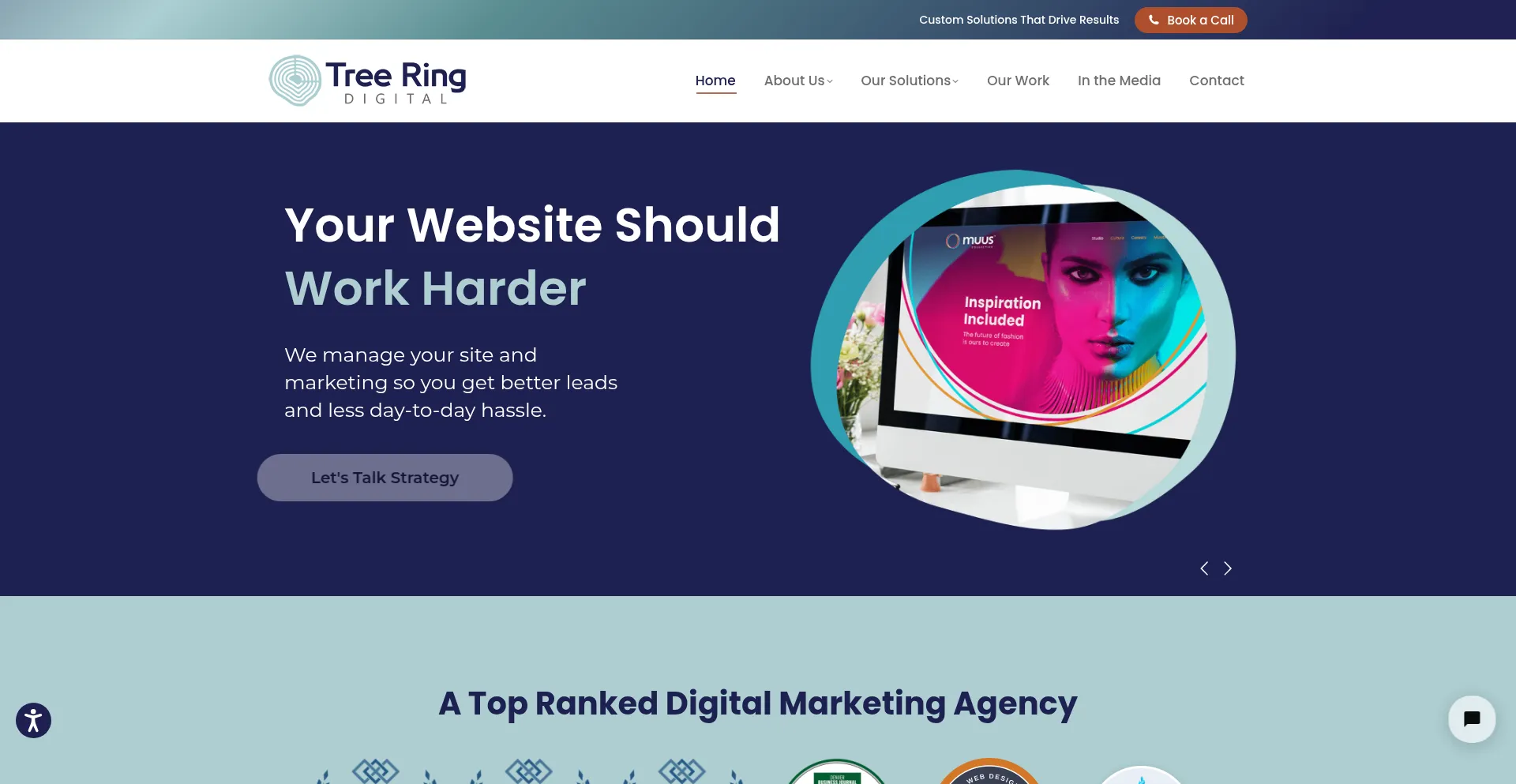 Website screenshot of Treeringdigital.com