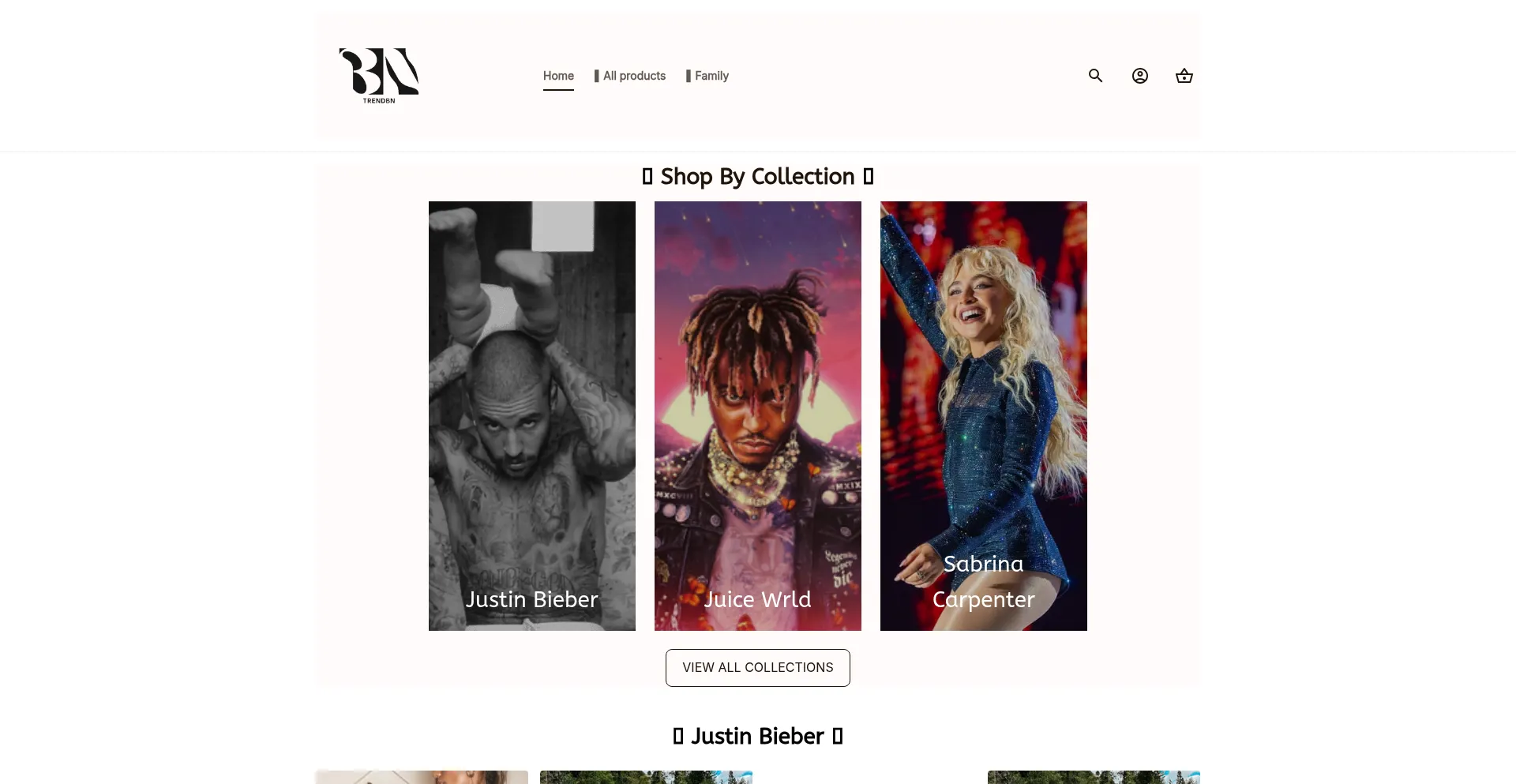 Website screenshot of Trendbn.com