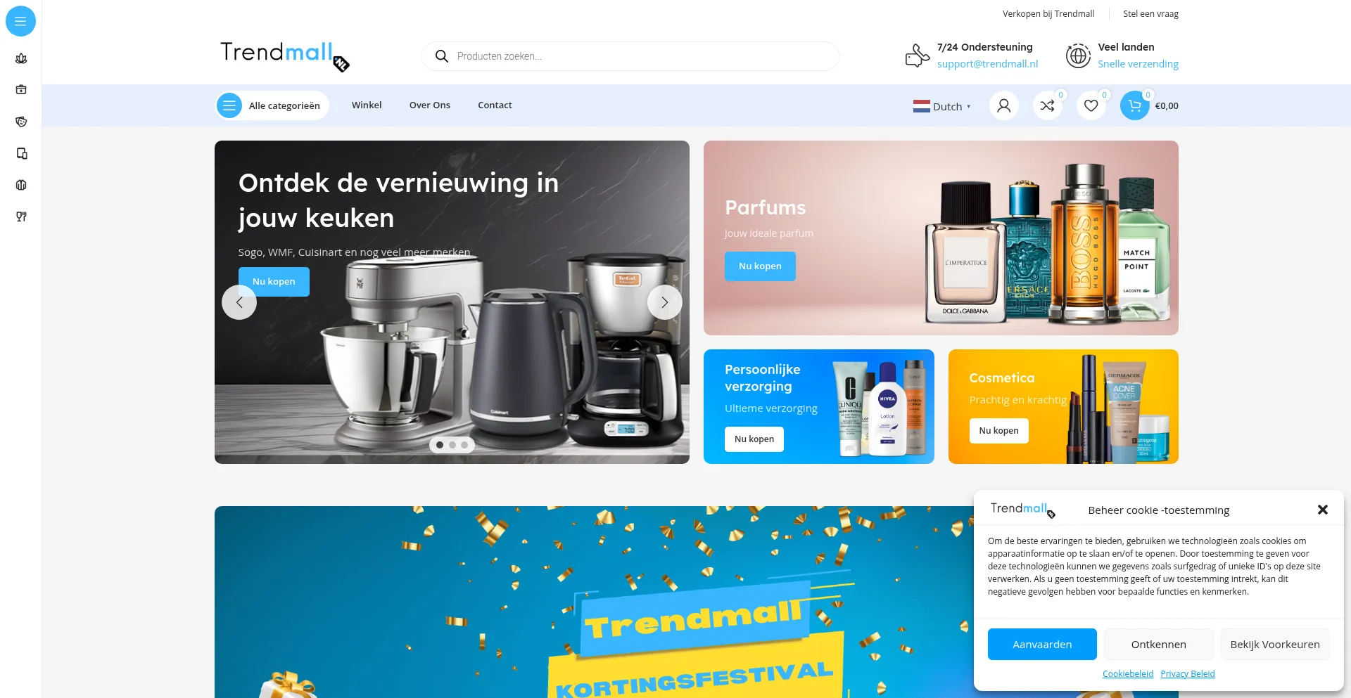 Website screenshot of Trendmall.nl