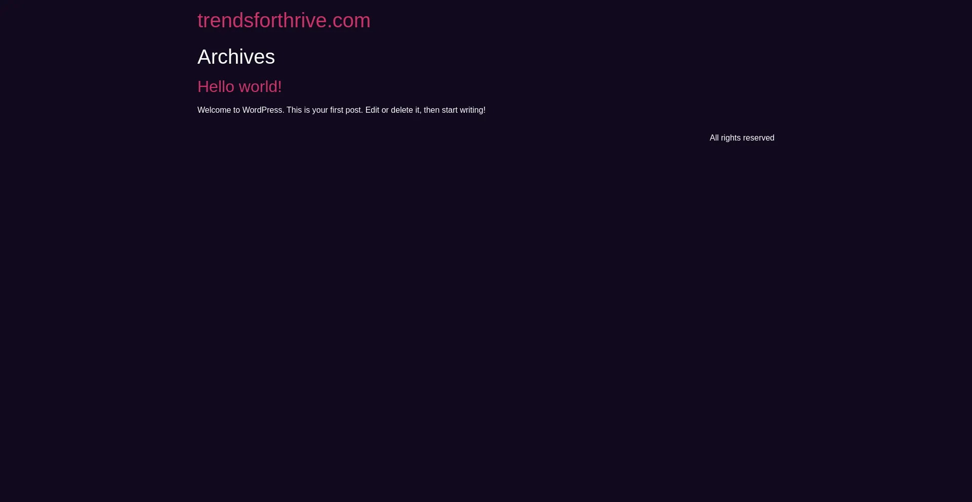 Website screenshot of Trendsforthrive.com
