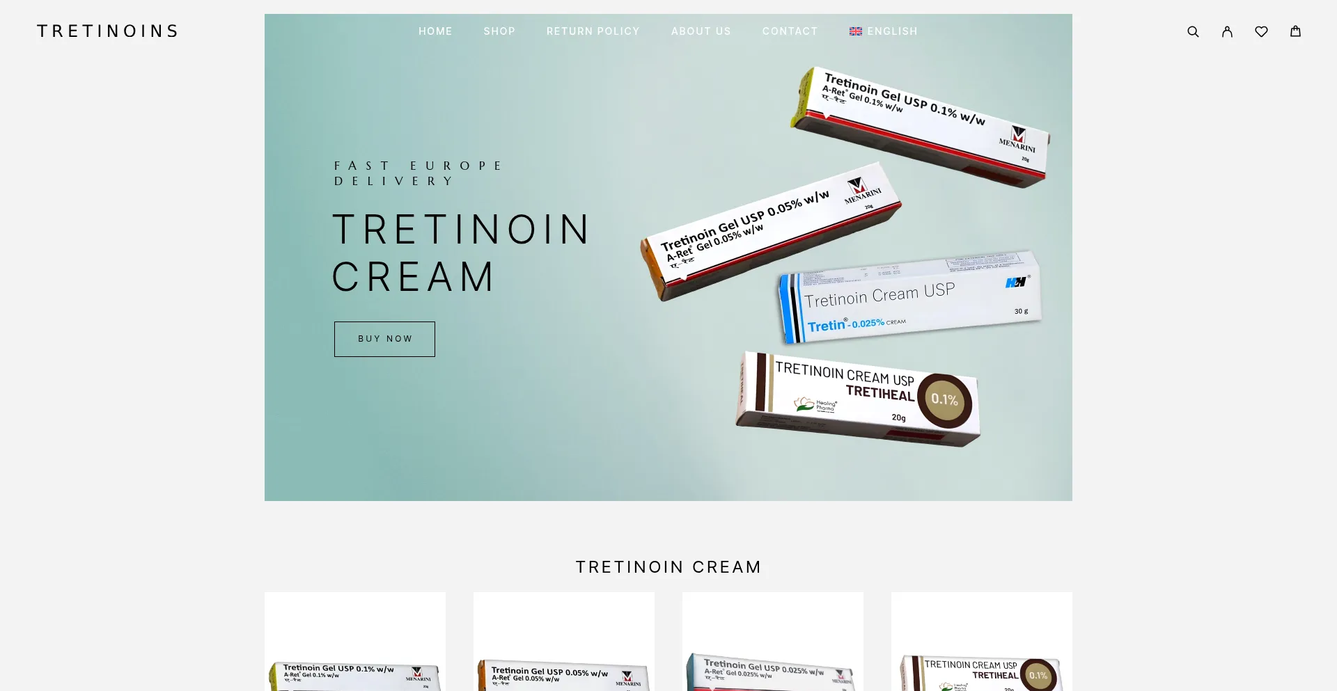 Website screenshot of Tretinoins.com