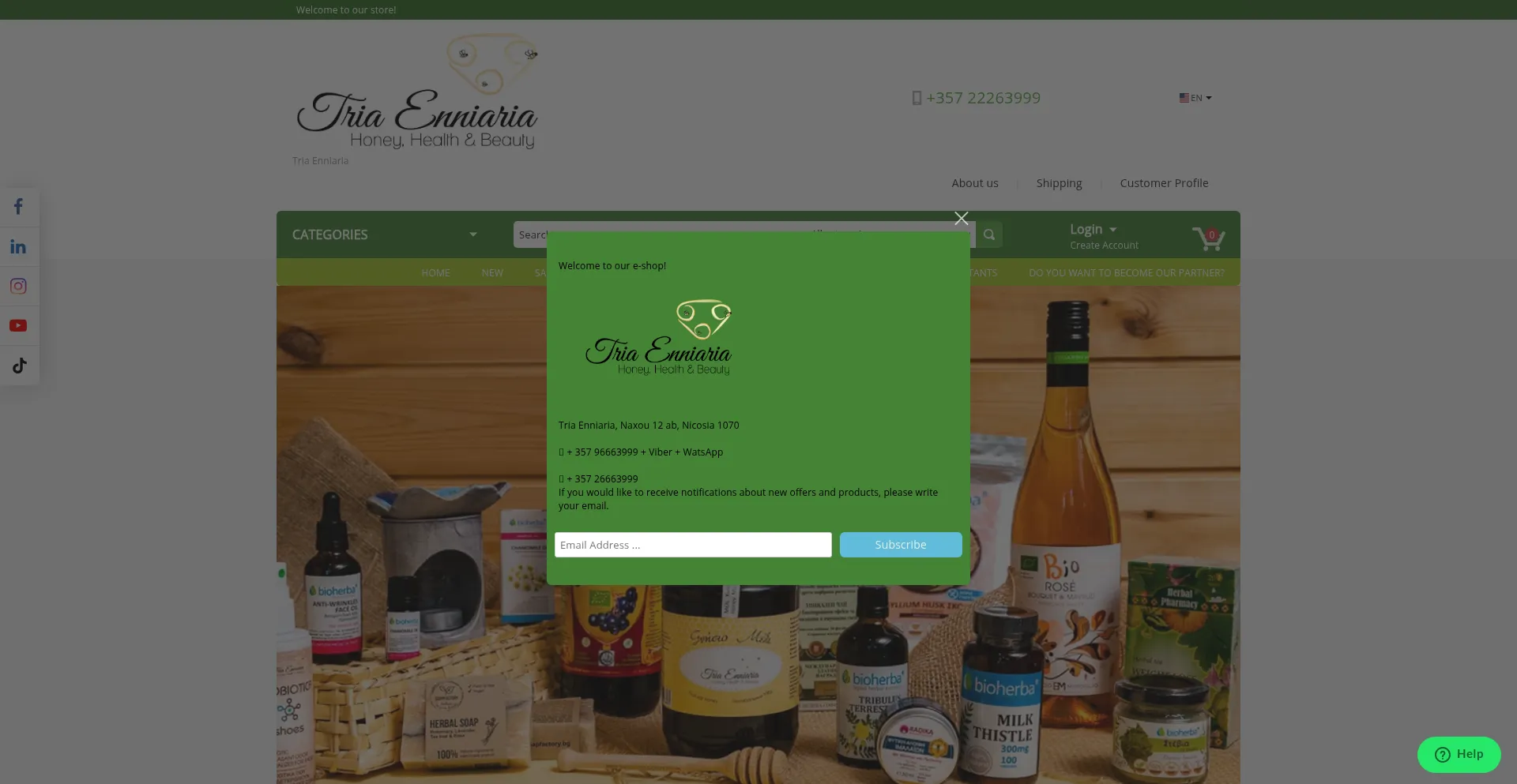 Website screenshot of Tria999enniaria.com