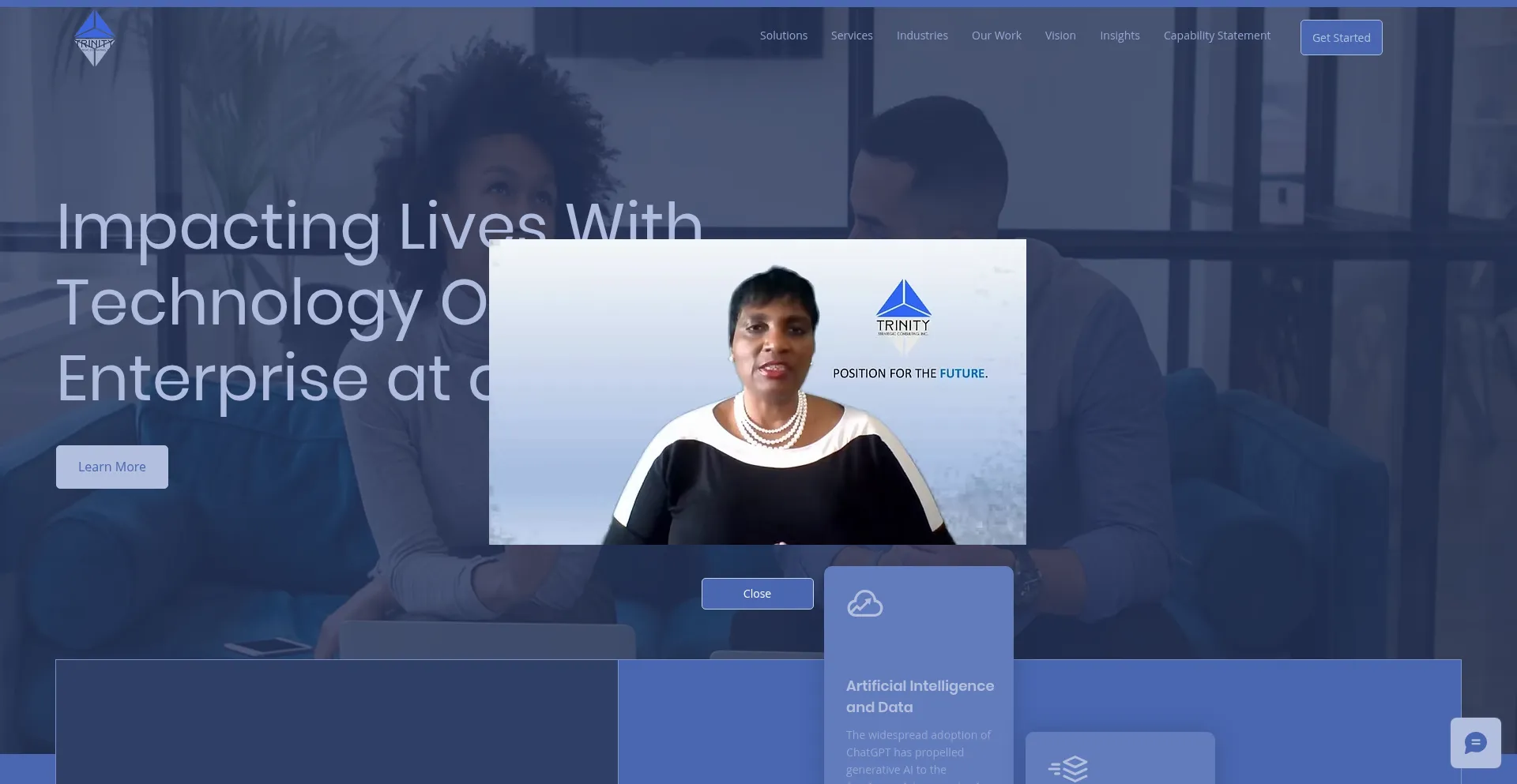 Website screenshot of Trinitystrategicconsulting.com