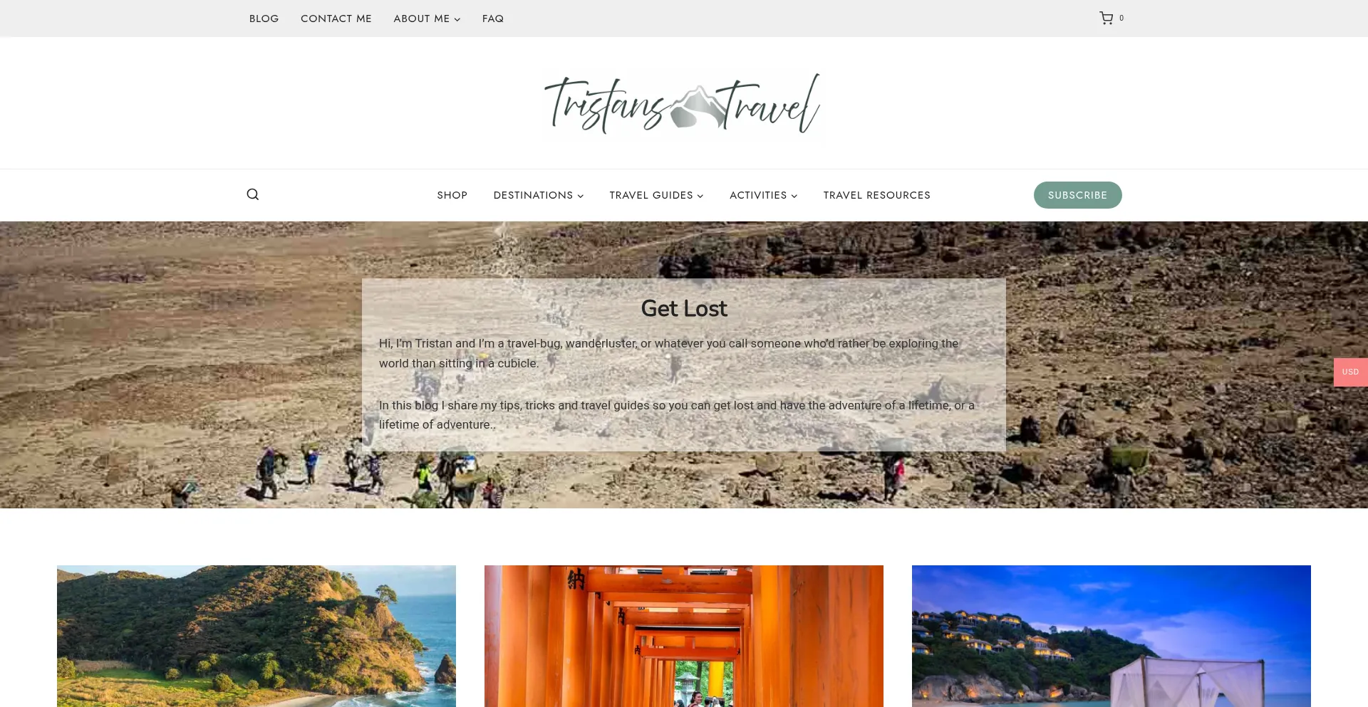 Website screenshot of Tristanbalme.com