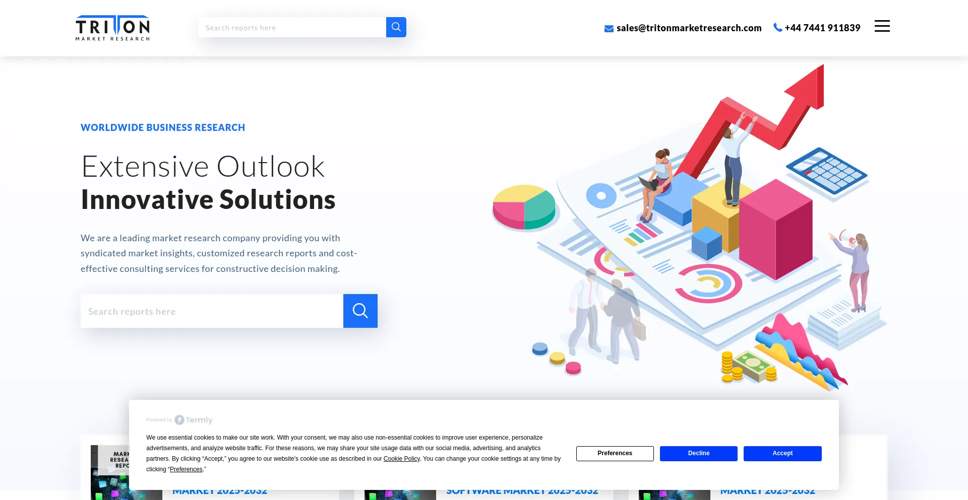 Website screenshot of Tritonmarketresearch.com