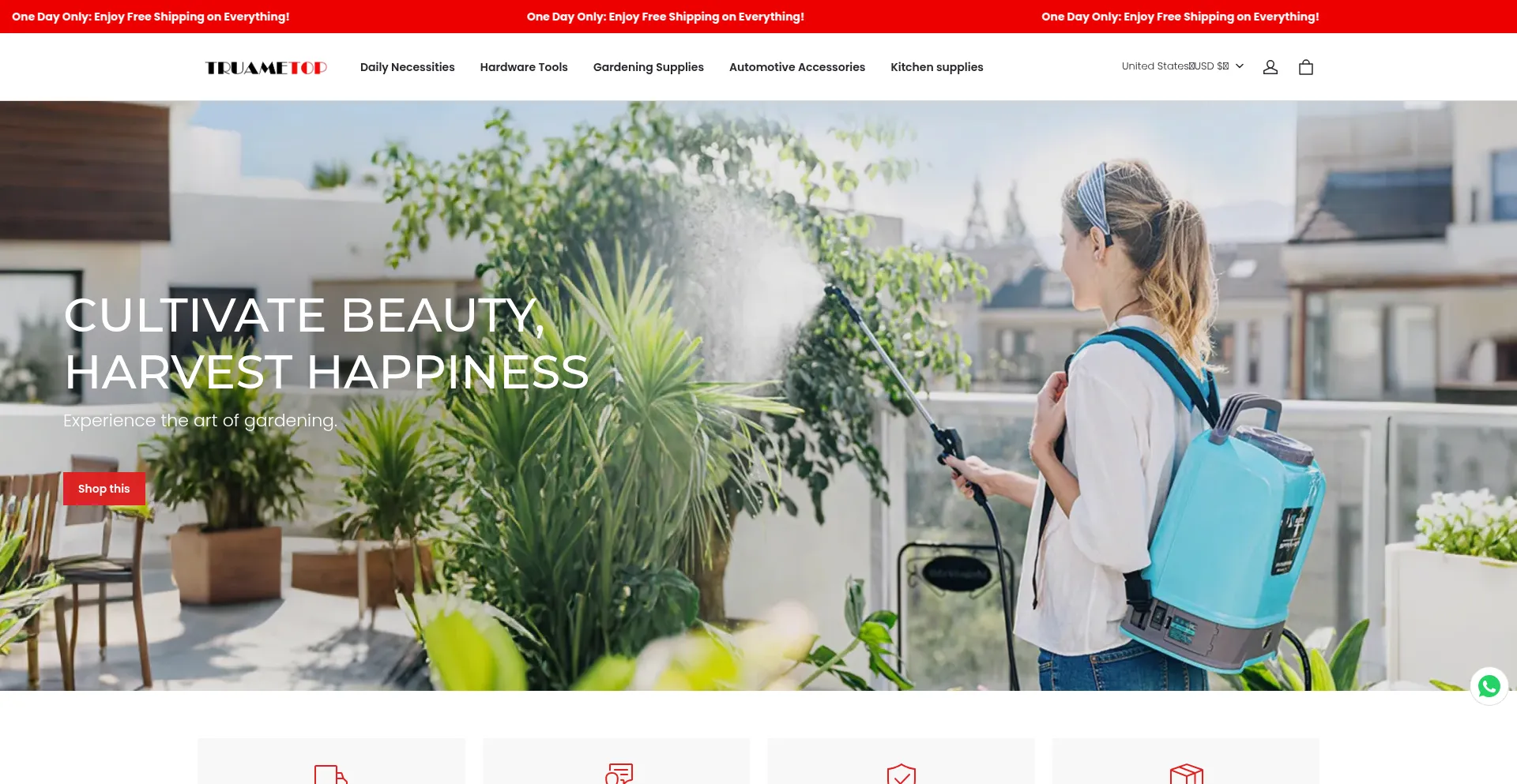 Website screenshot of Truametop.com